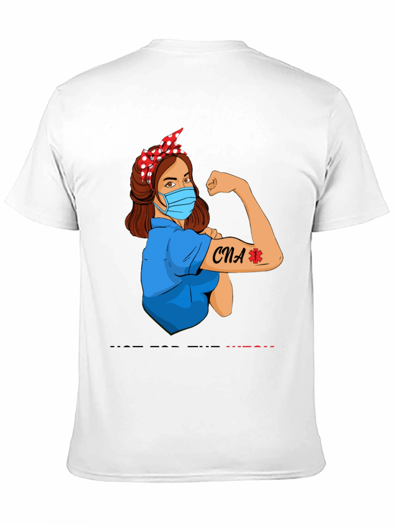 CNA Rosie Riveter Graphic Tee - Black Cotton T-Shirt