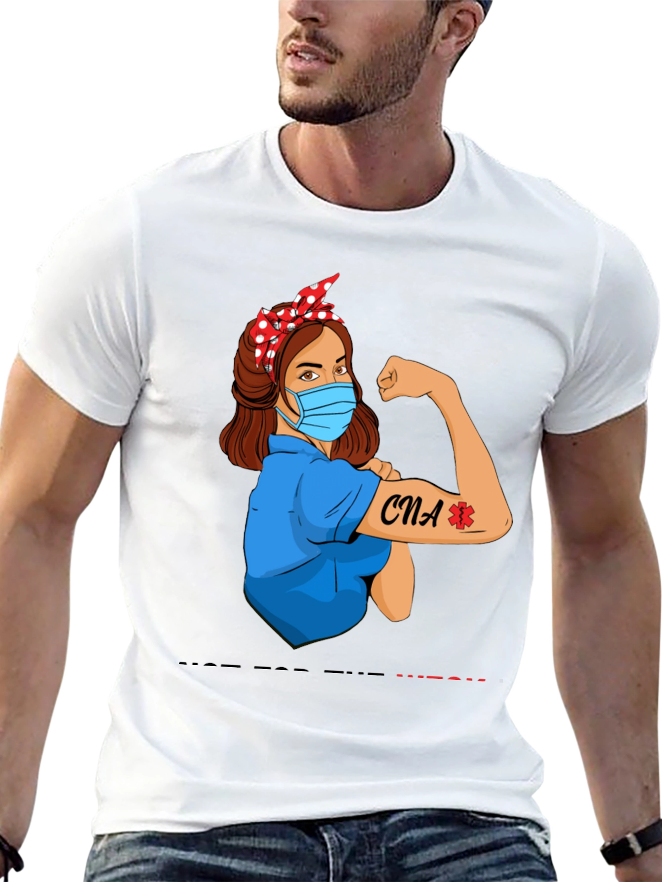 CNA Rosie Riveter Graphic Tee - Black Cotton T-Shirt