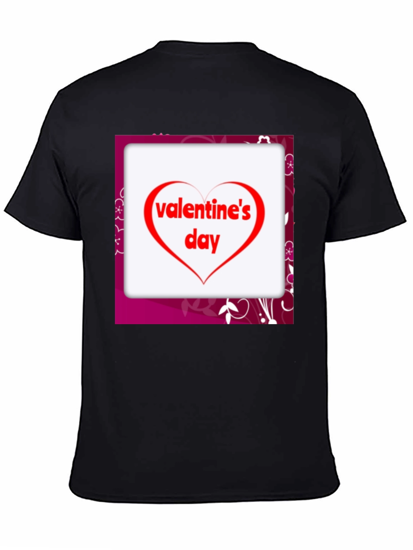 Valentines Day Heart Graphic Tee - Black
