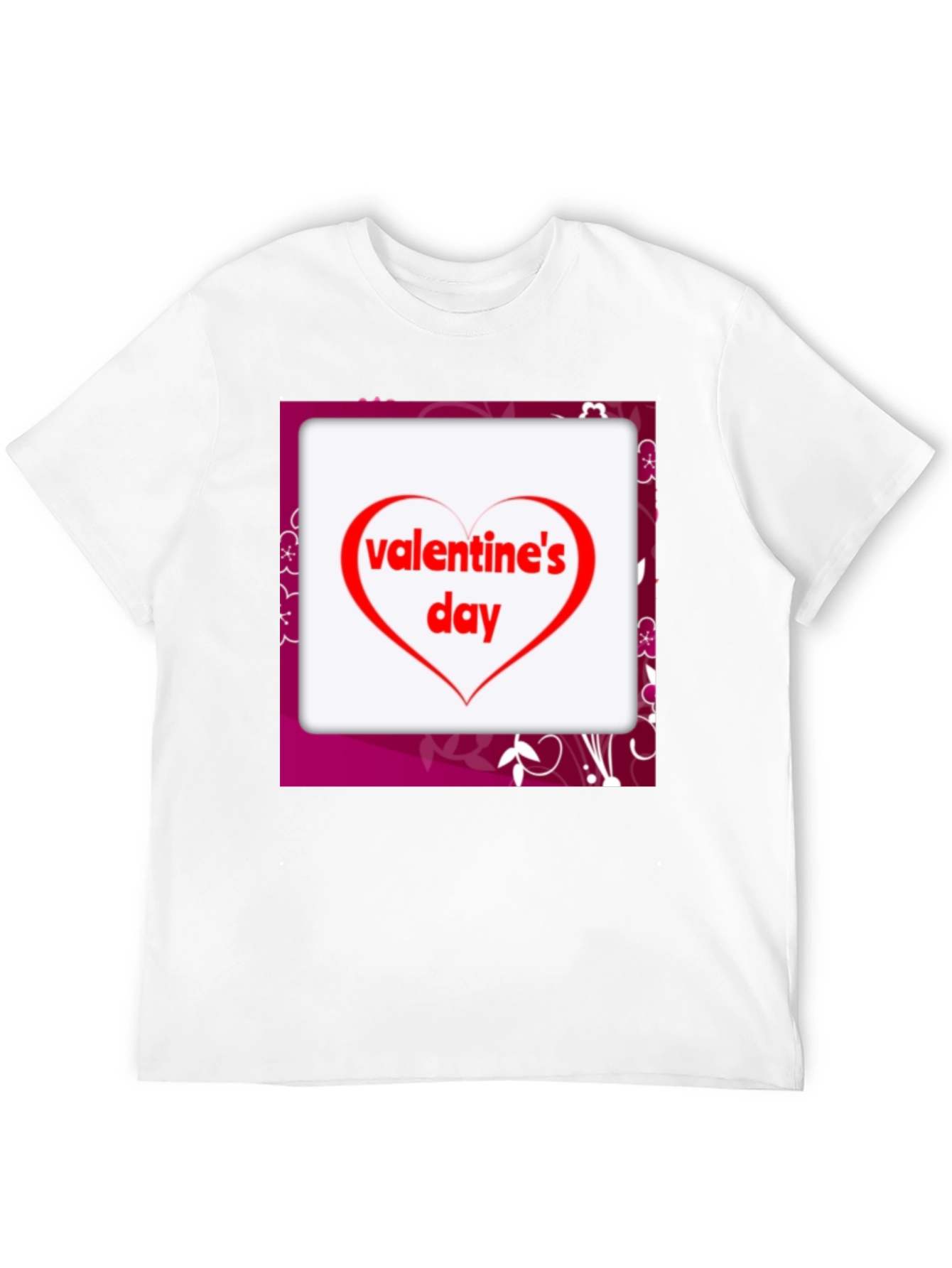 Valentines Day Heart Graphic Tee - Black