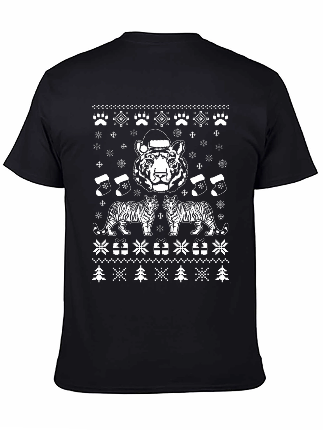 Festive Tiger Christmas Sweater T-Shirt