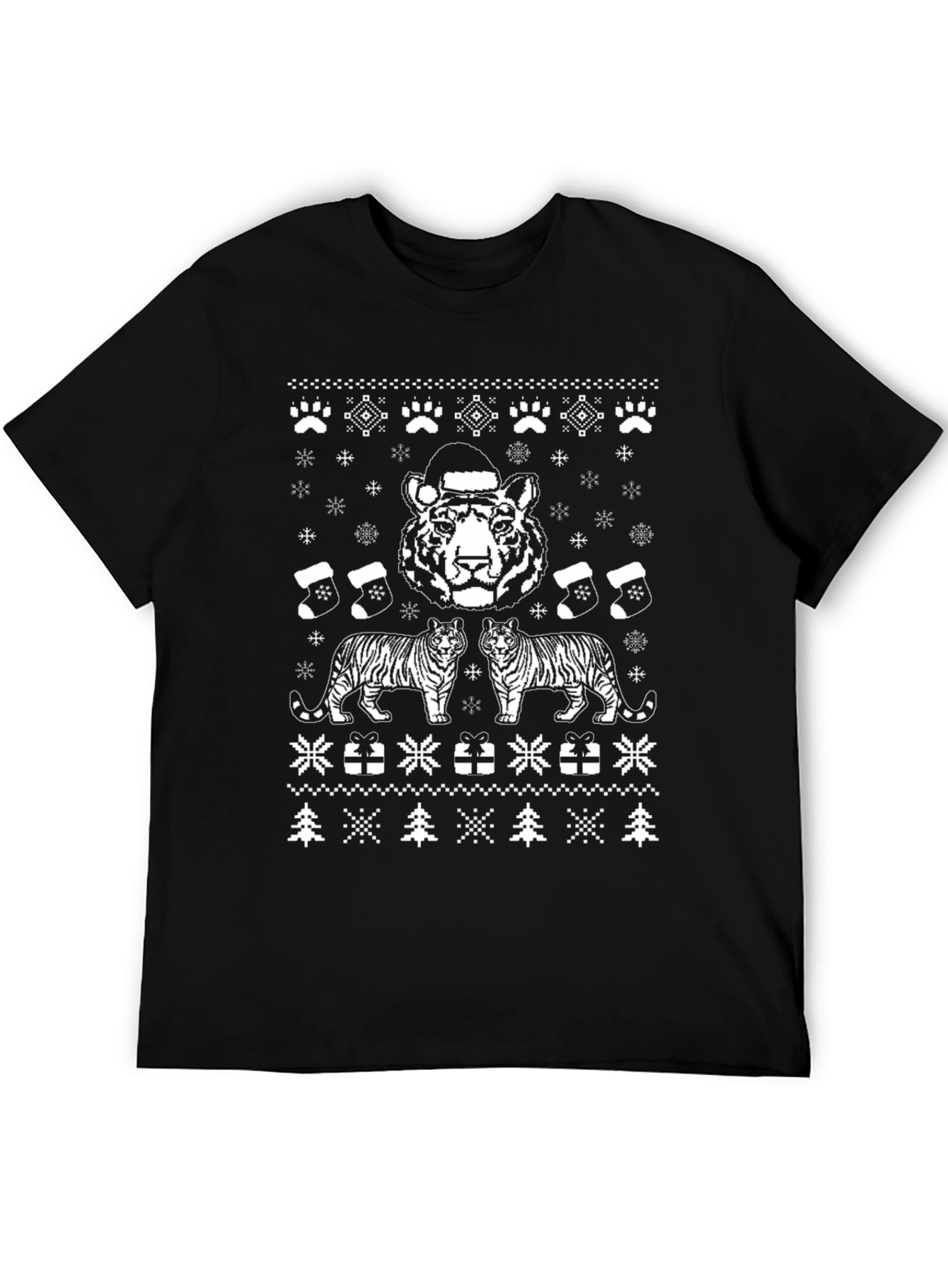 Festive Tiger Christmas Sweater T-Shirt