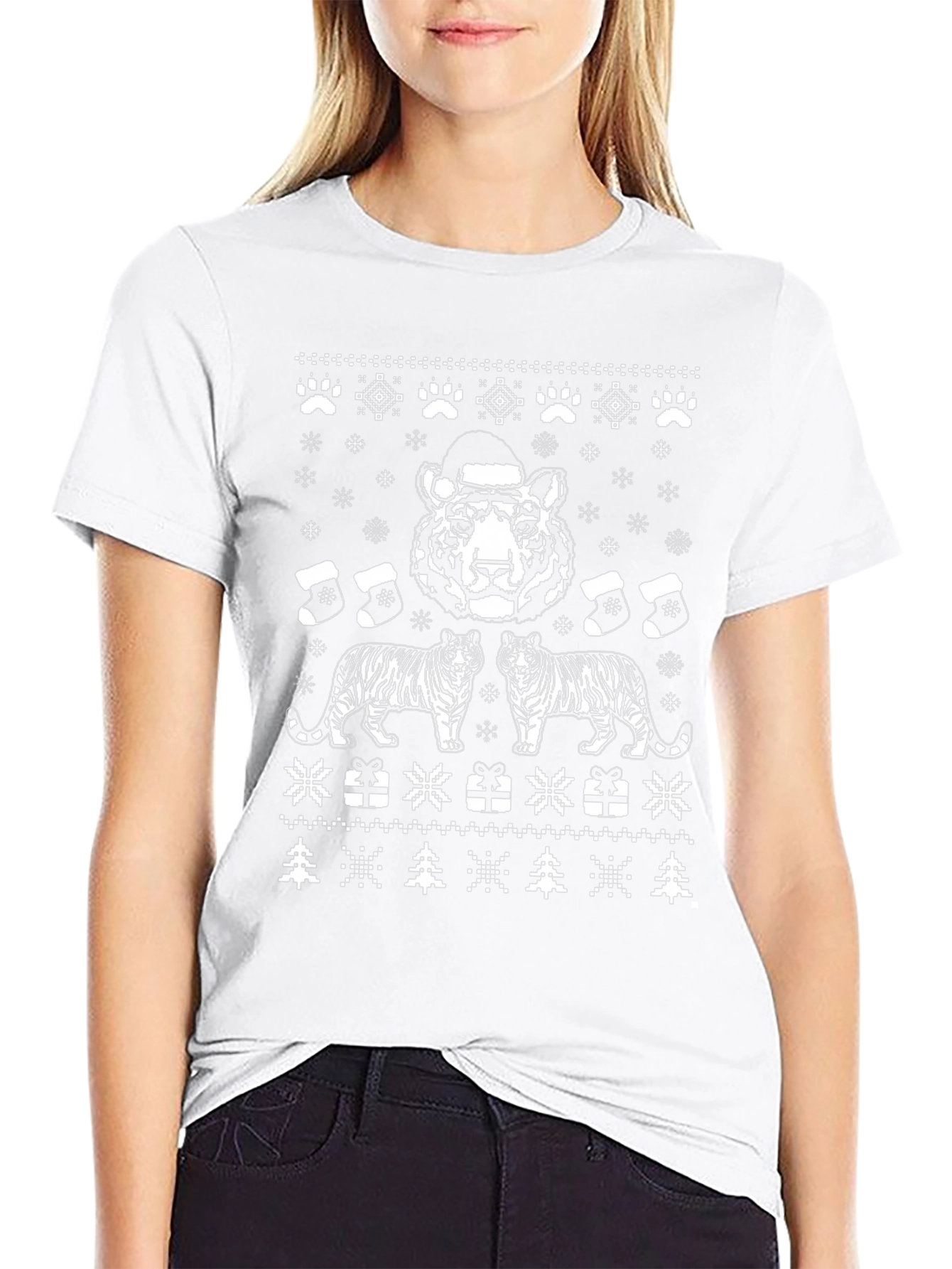 Festive Tiger Christmas Sweater T-Shirt