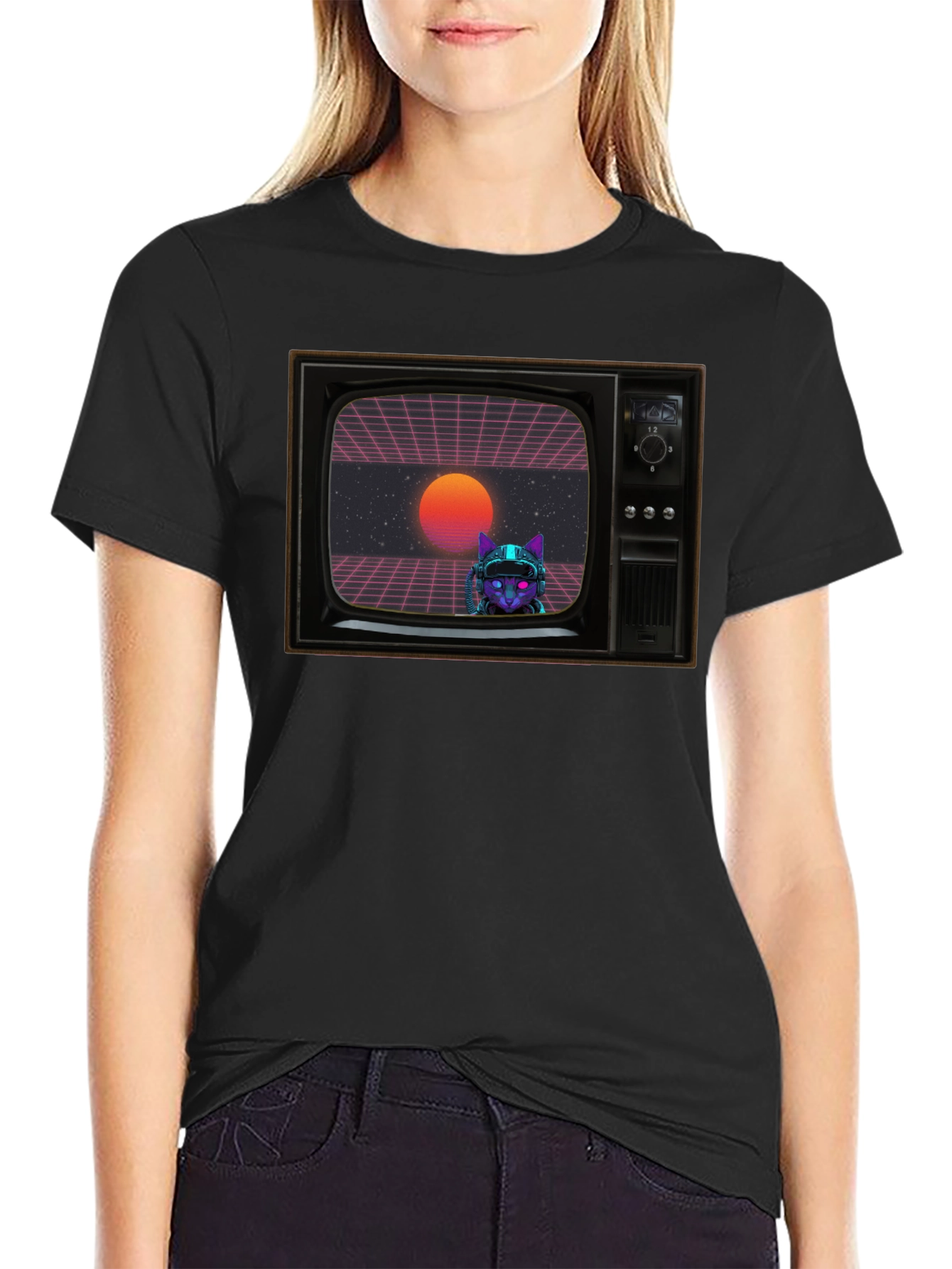 Retro Cyberpunk Cat T-Shirt