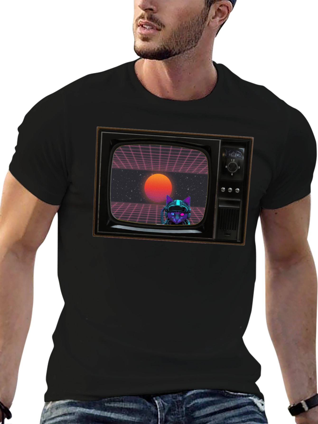 Retro Cyberpunk Cat T-Shirt