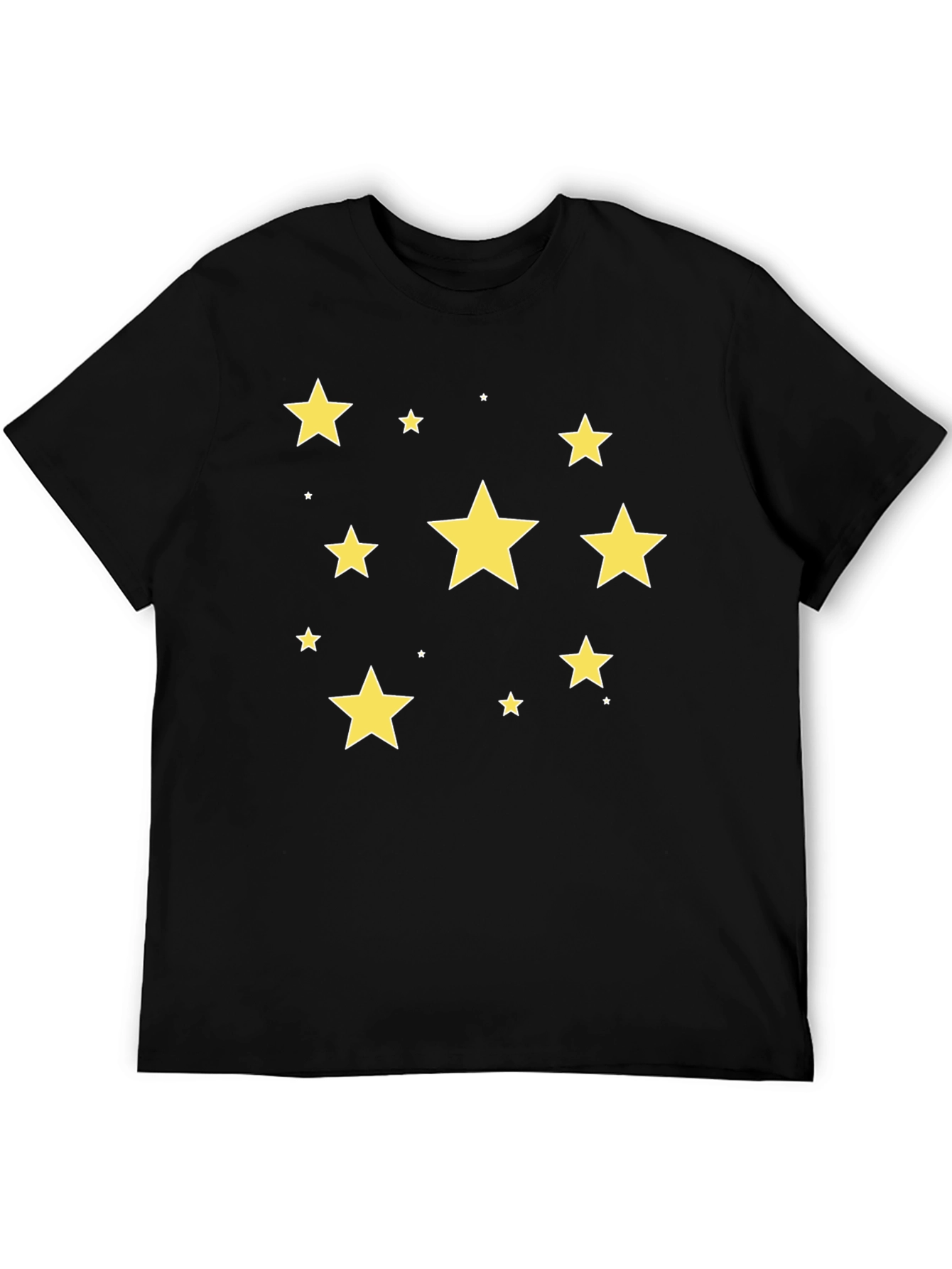 Starry Night T-Shirt - Black Cotton Crew Neck
