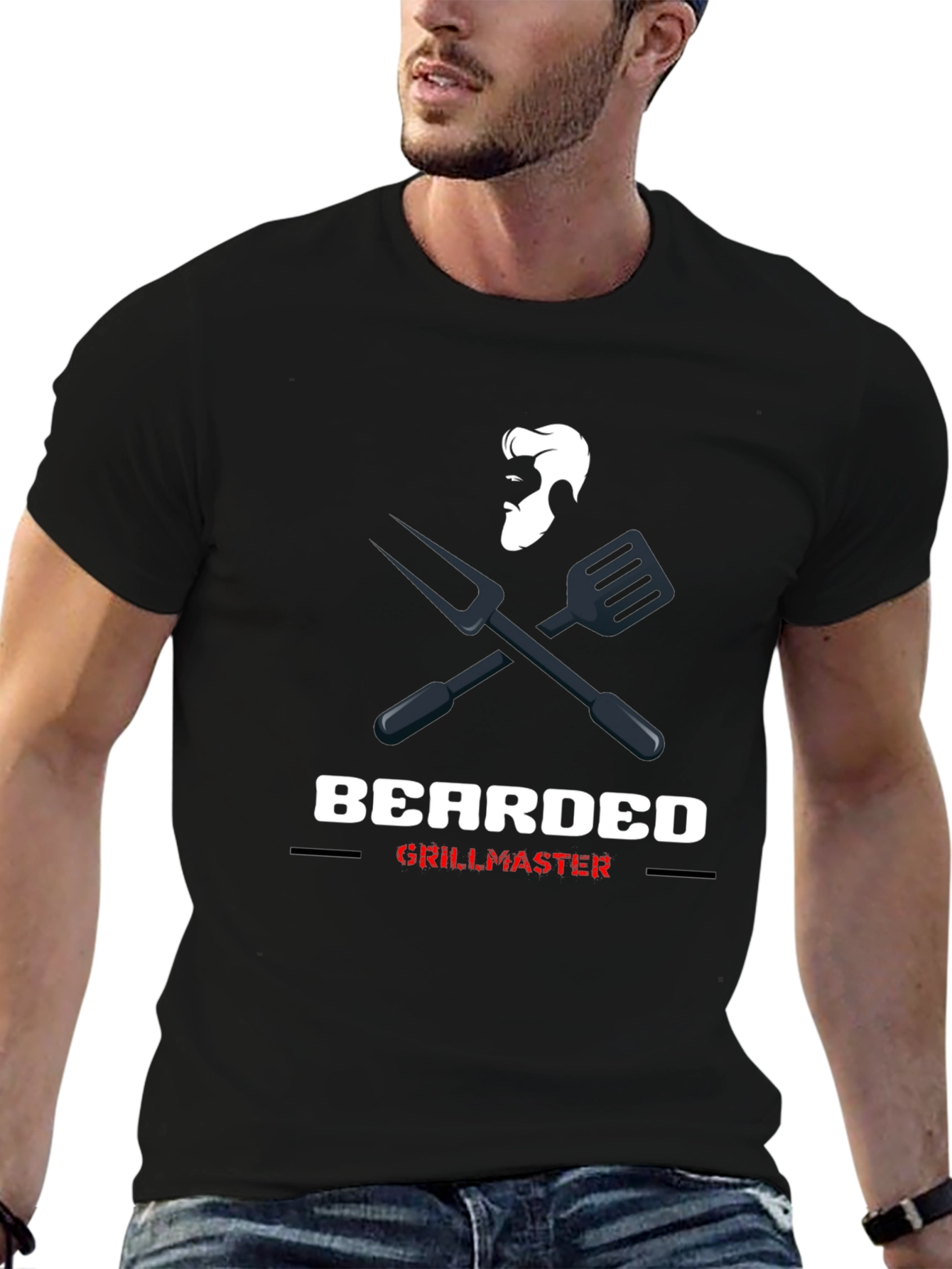 Bearded Grillmaster Graphic Tee - Black