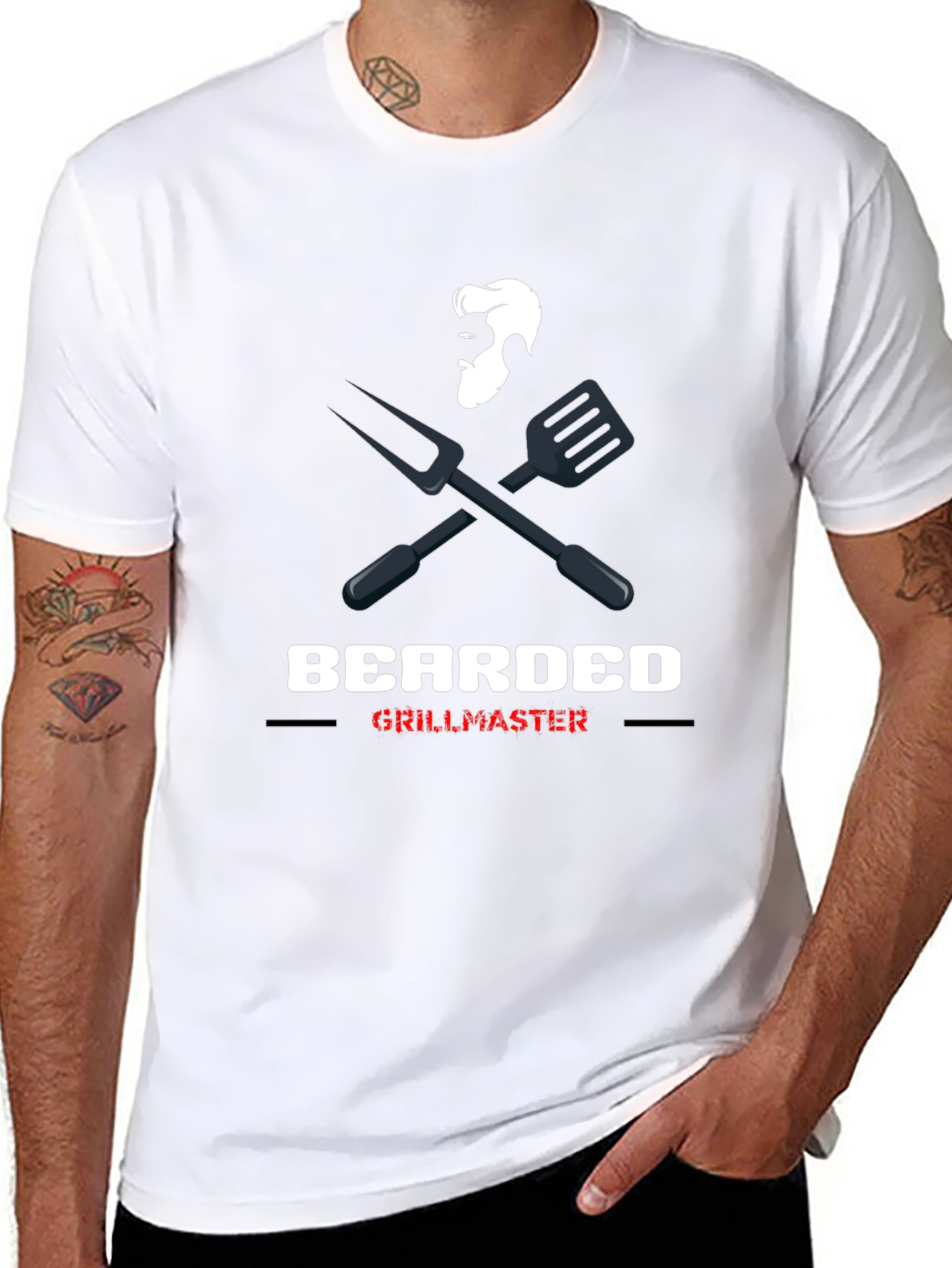 Bearded Grillmaster Graphic Tee - Black