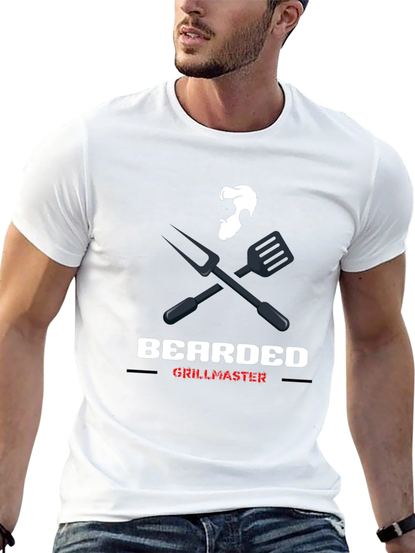 Bearded Grillmaster Graphic Tee - Black