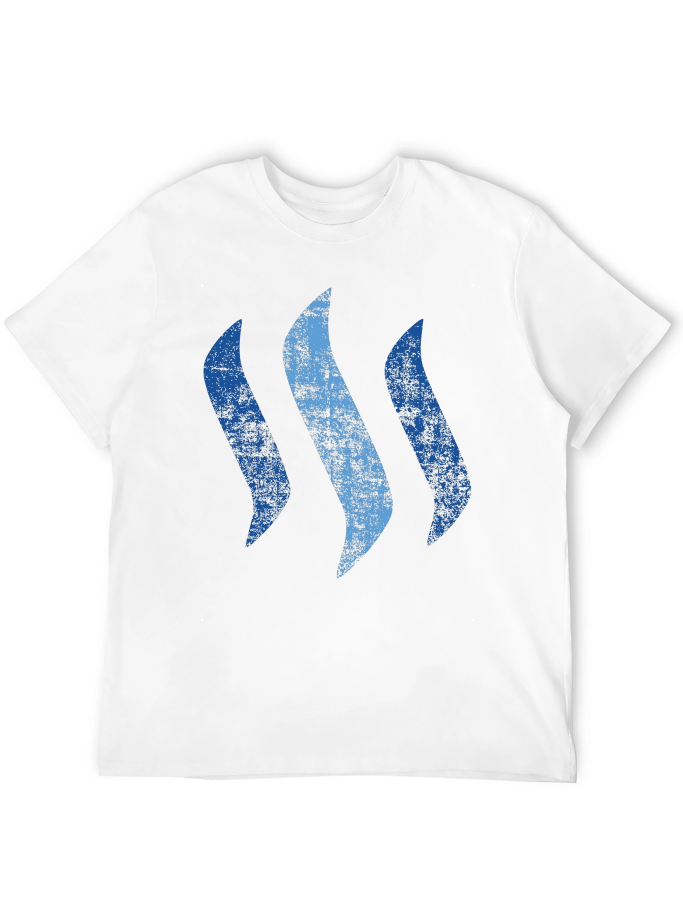 Mens Black T-Shirt with Abstract Blue Graphic