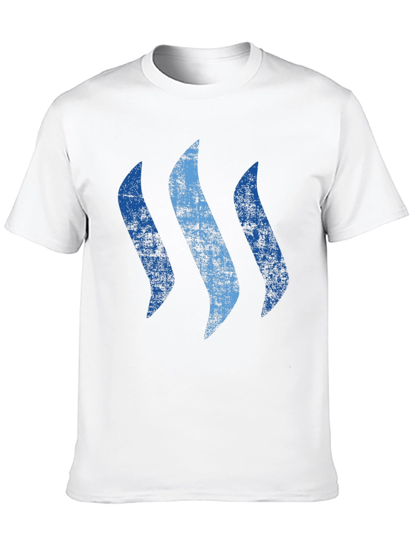 Mens Black T-Shirt with Abstract Blue Graphic