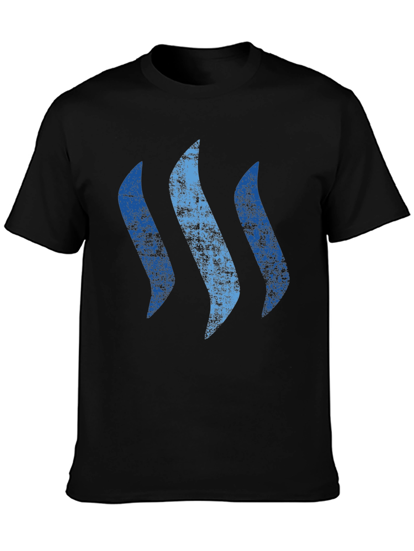 Mens Black T-Shirt with Abstract Blue Graphic