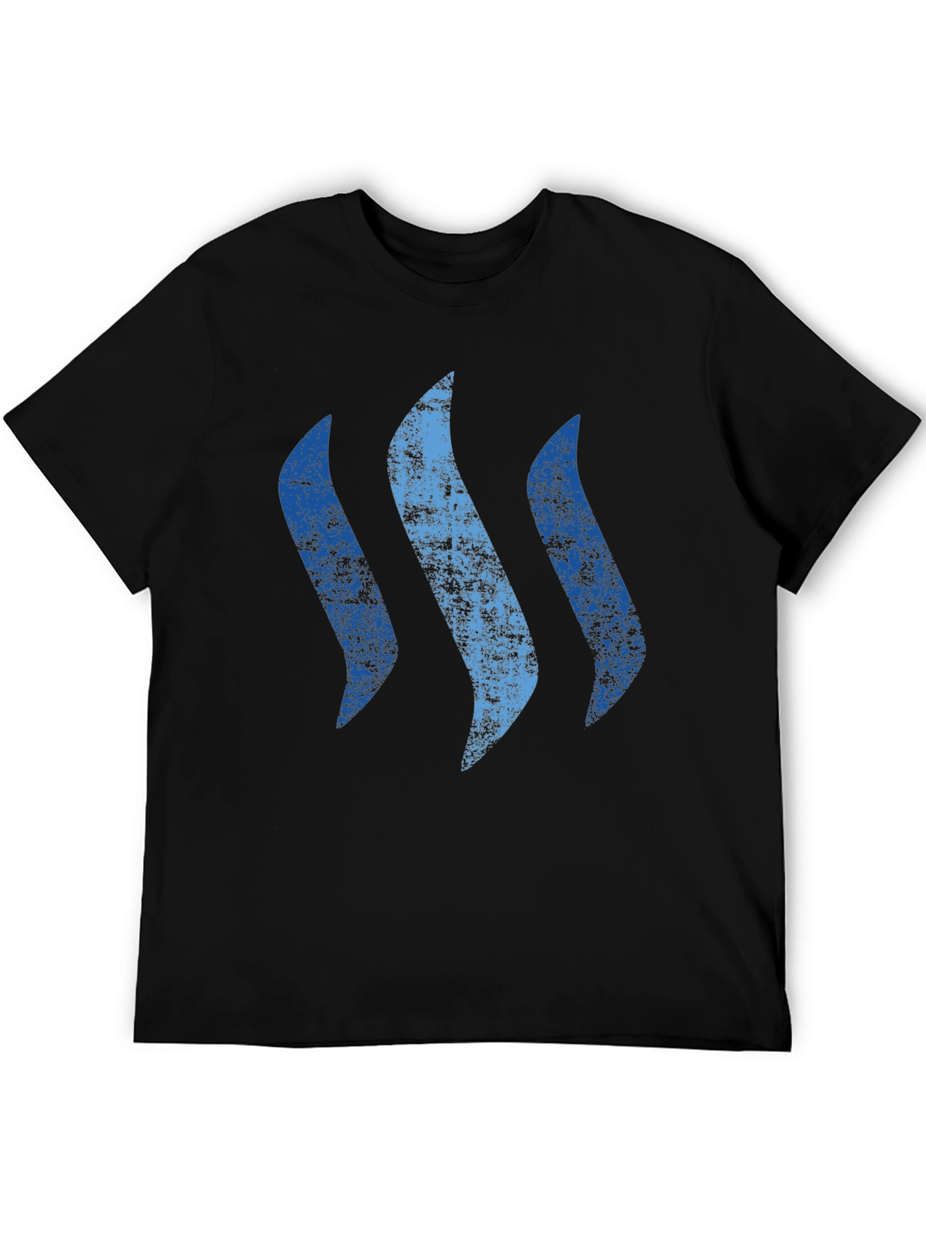 Mens Black T-Shirt with Abstract Blue Graphic