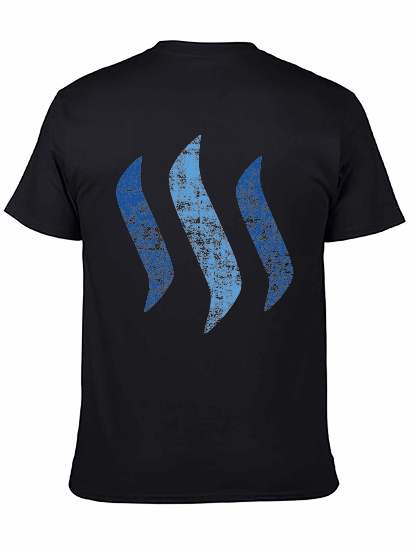 Mens Black T-Shirt with Abstract Blue Graphic