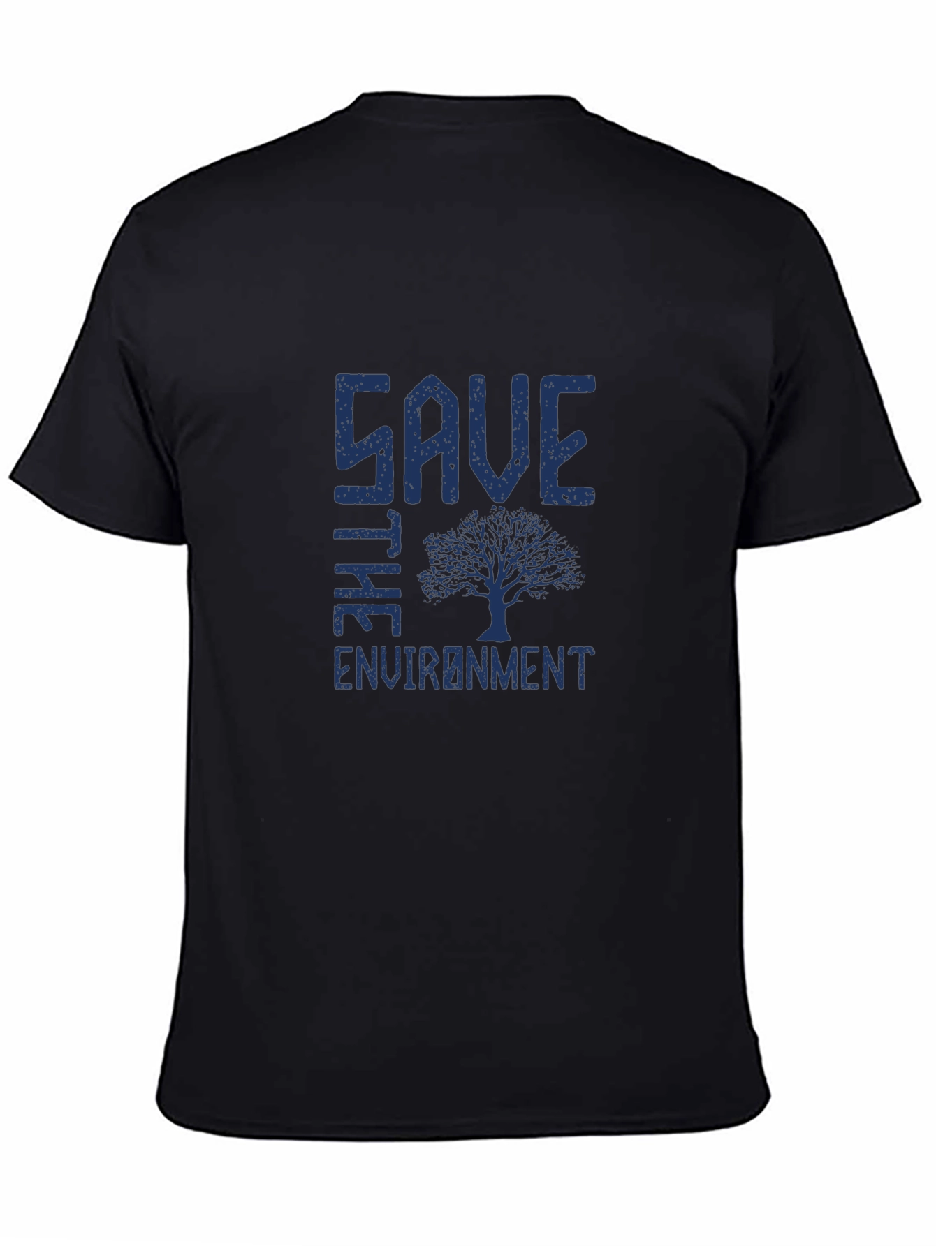 Save the Environment Tree Graphic T-Shirt - Black