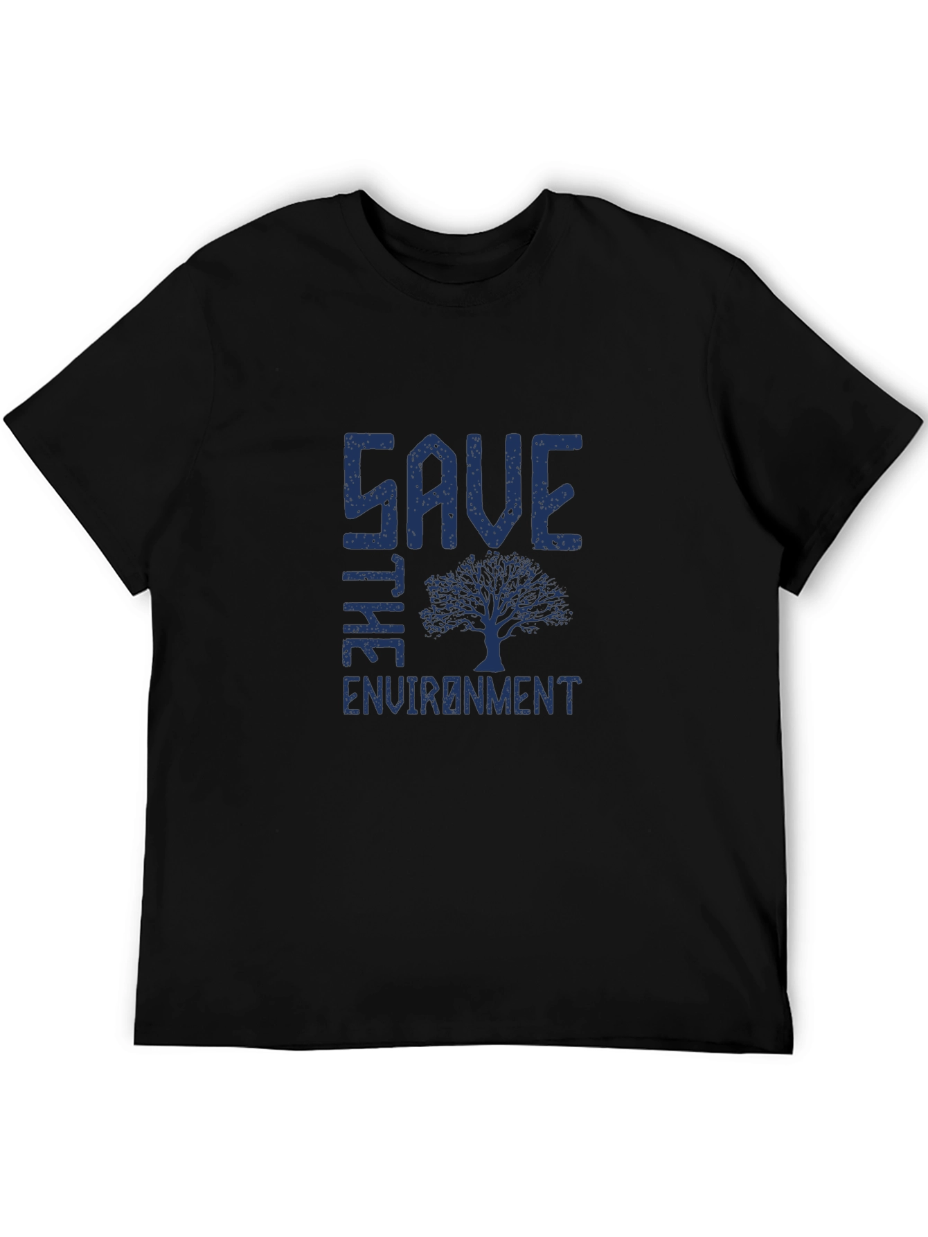 Save the Environment Tree Graphic T-Shirt - Black