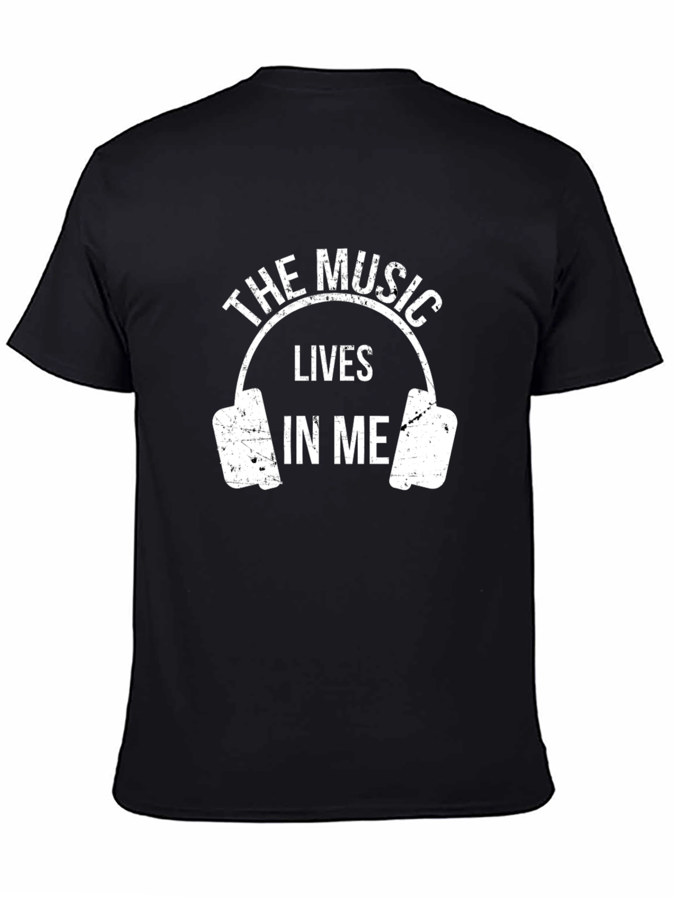 The Music Lives In Me Black Graphic Tee