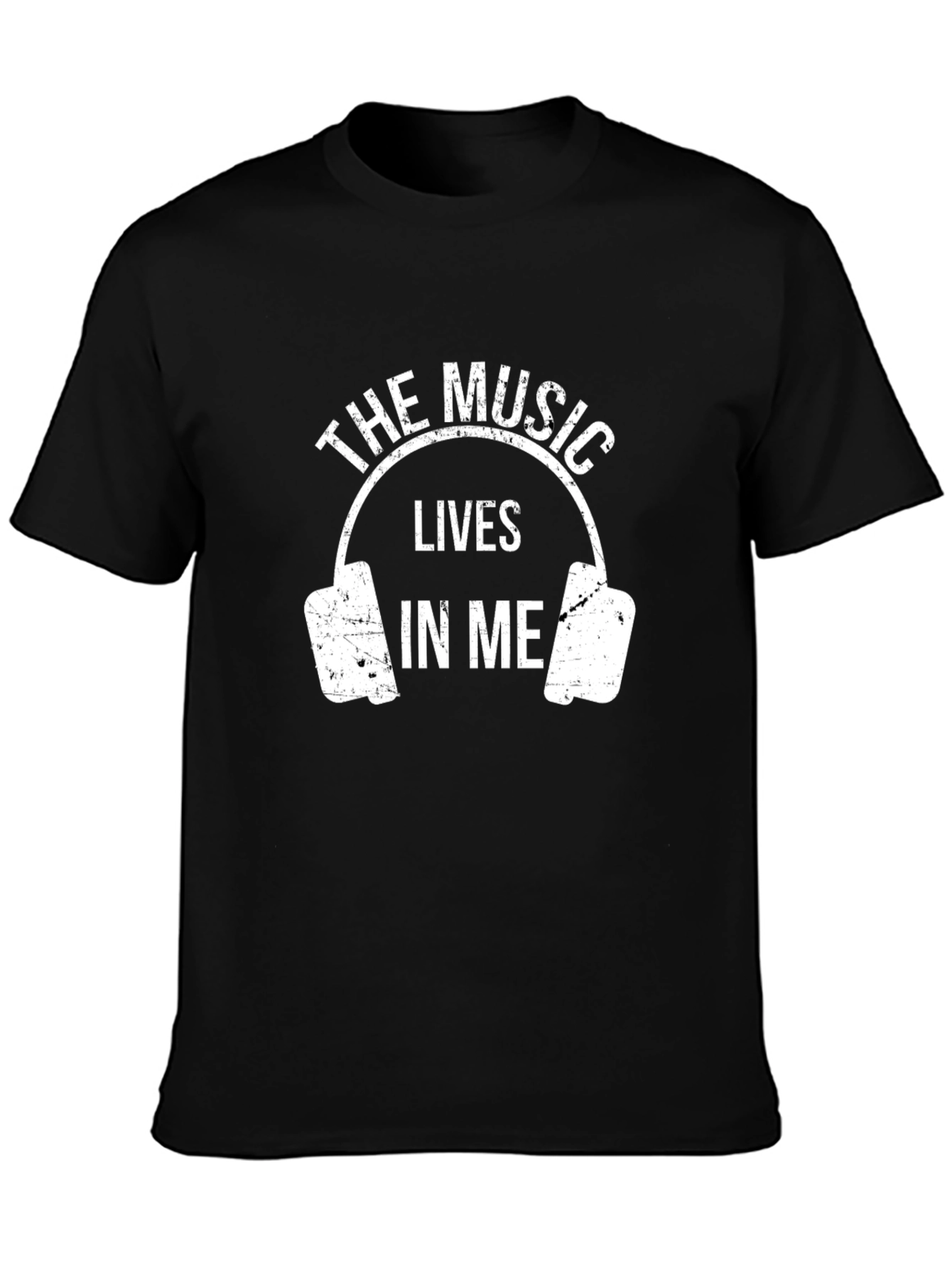 The Music Lives In Me Black Graphic Tee