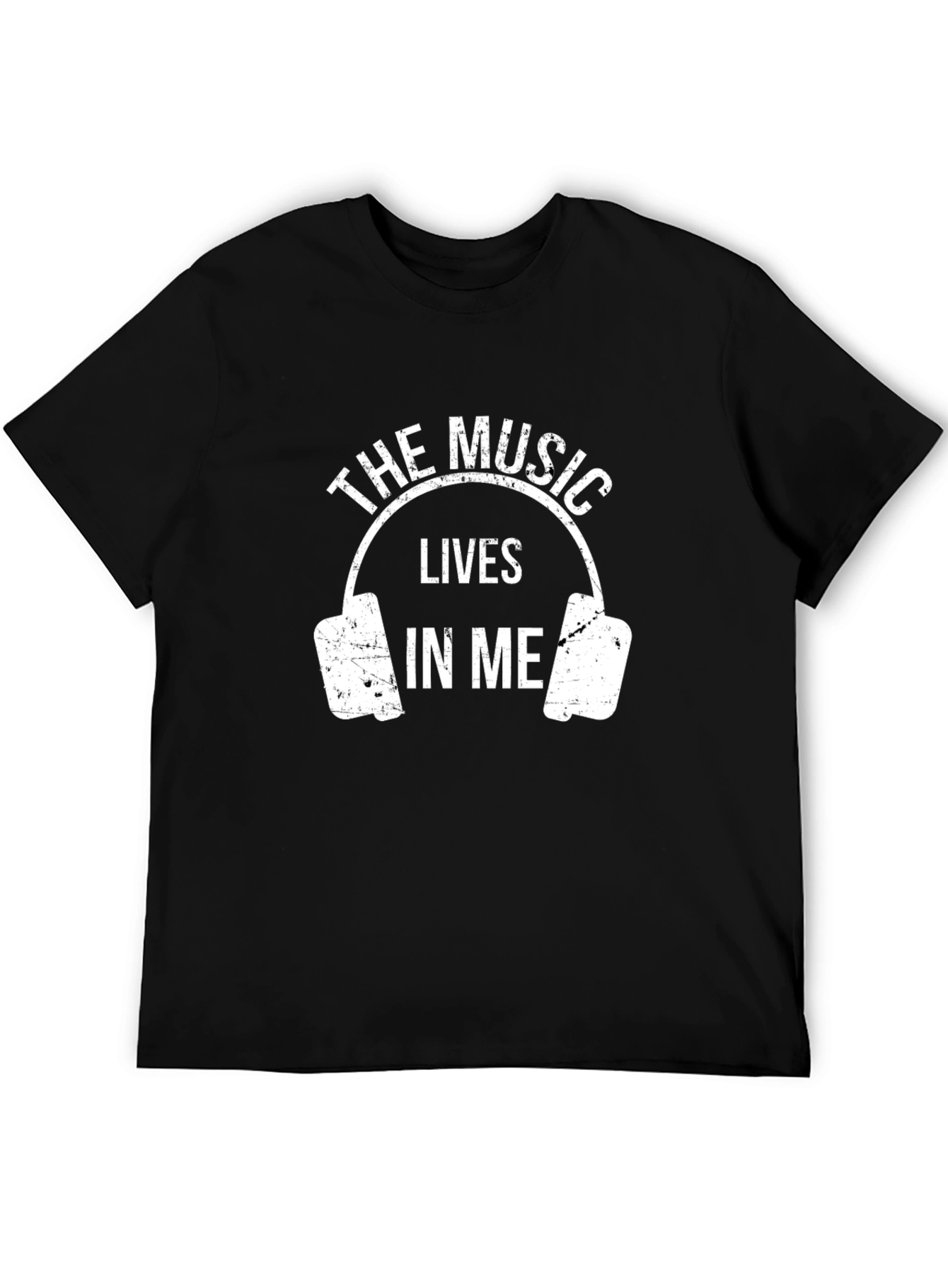 The Music Lives In Me Black Graphic Tee