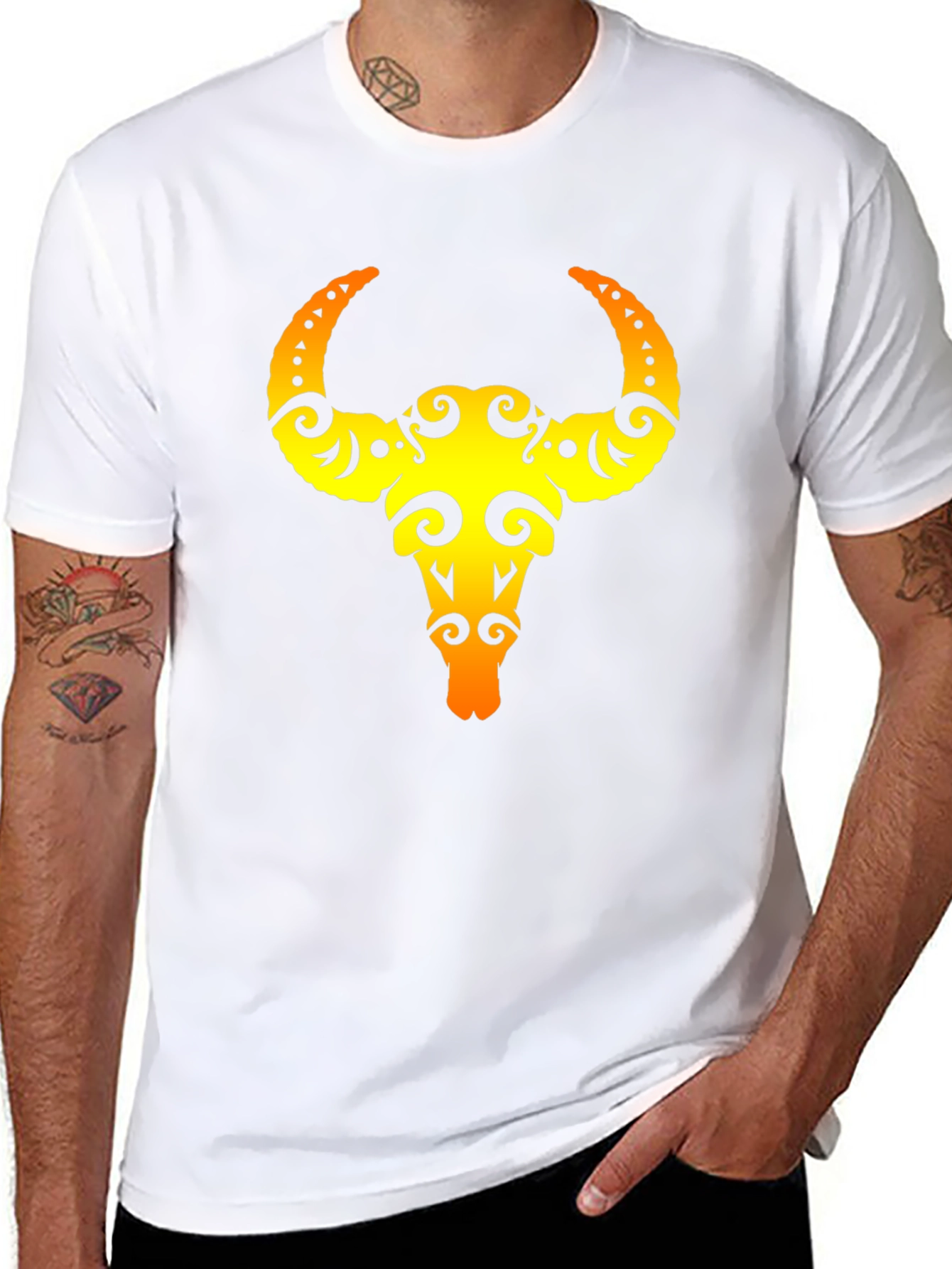 Bull Skull Graphic Tee - Black