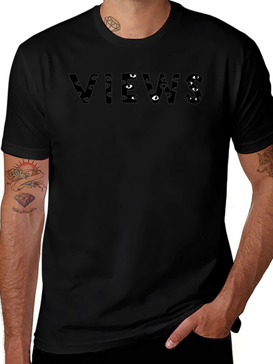 Views Graphic Print Mens Black T-Shirt