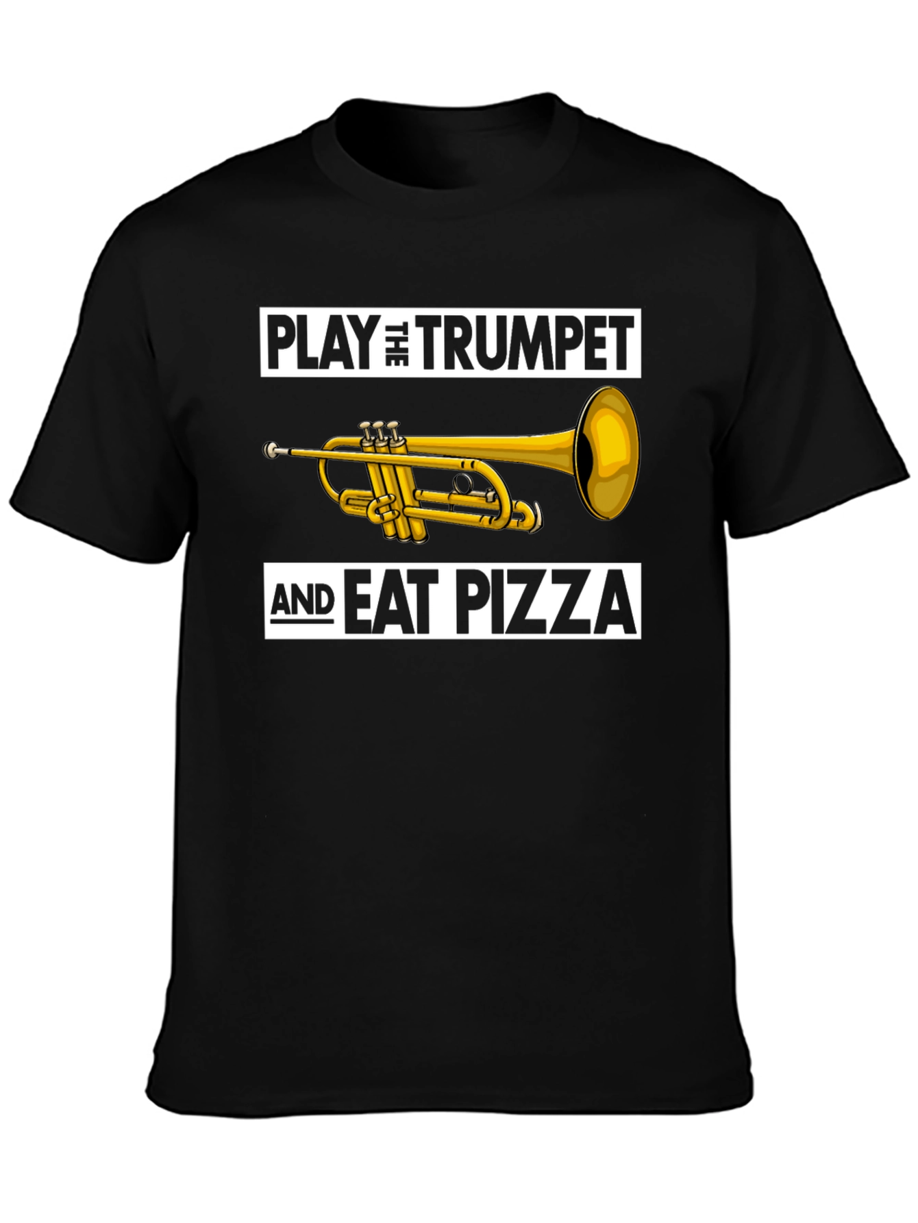Play Trumpet & Eat Pizza Graphic T-Shirt