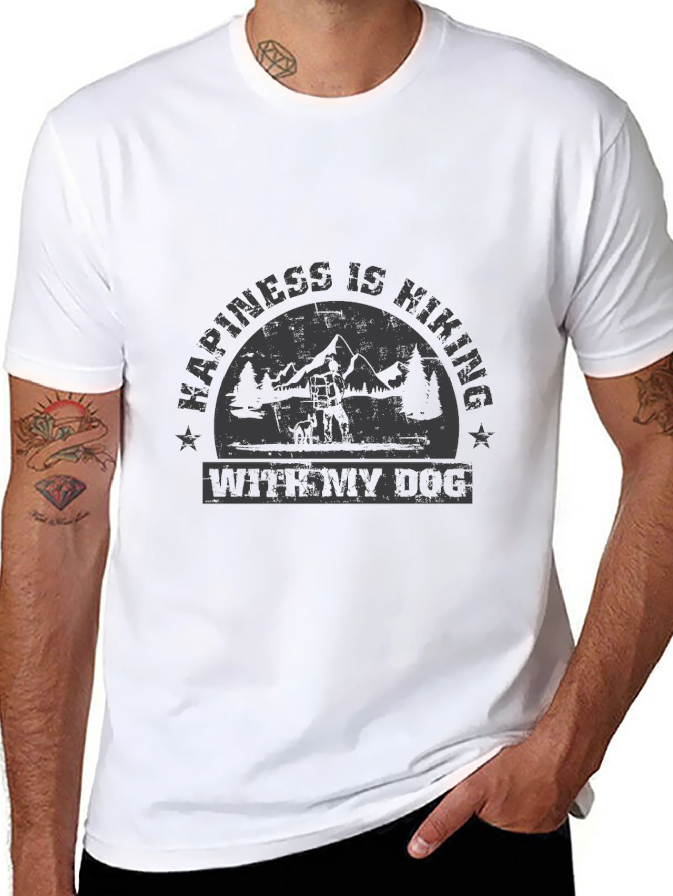 Happiness is Hiking With My Dog T-Shirt