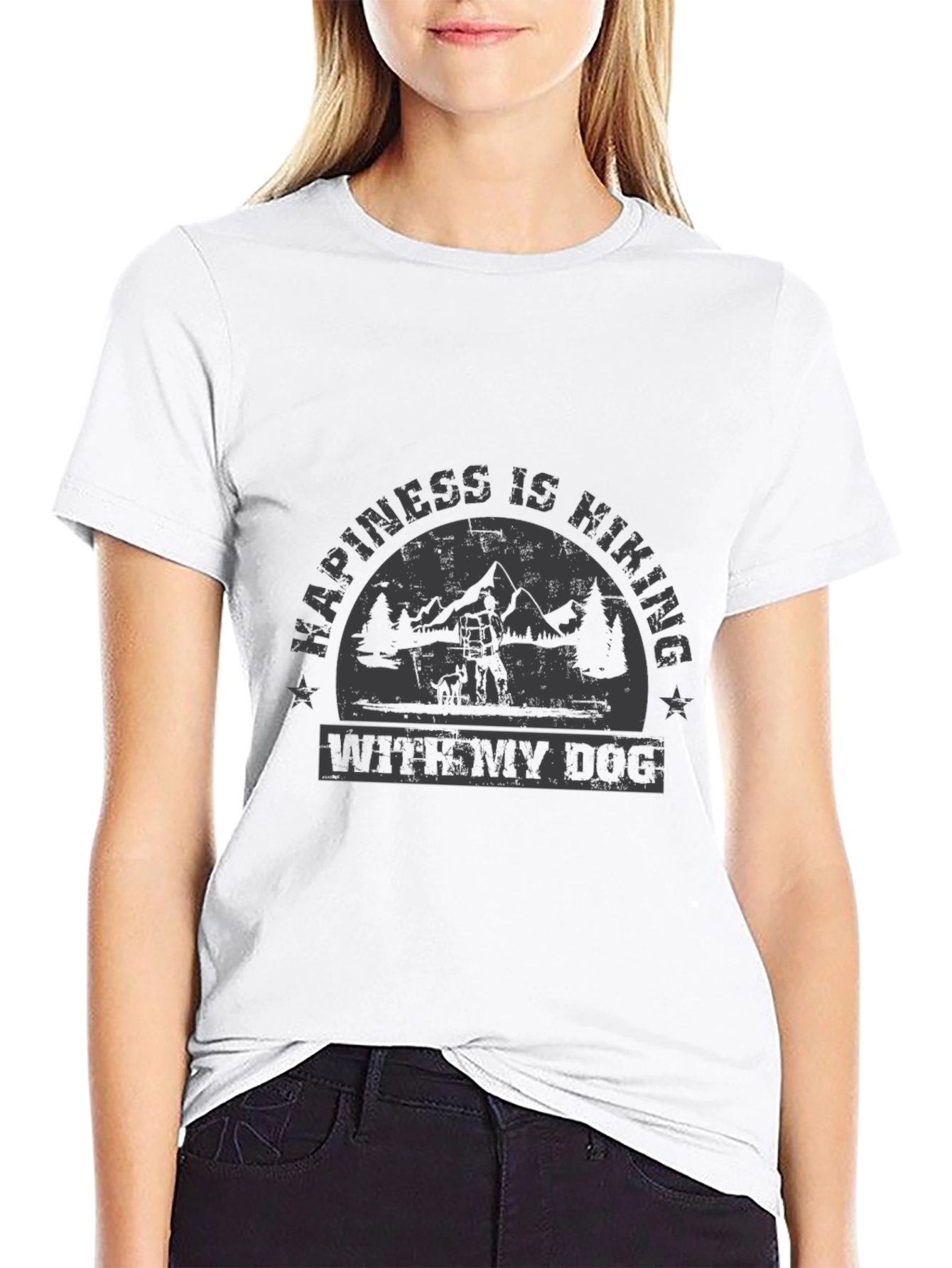 Happiness is Hiking With My Dog T-Shirt
