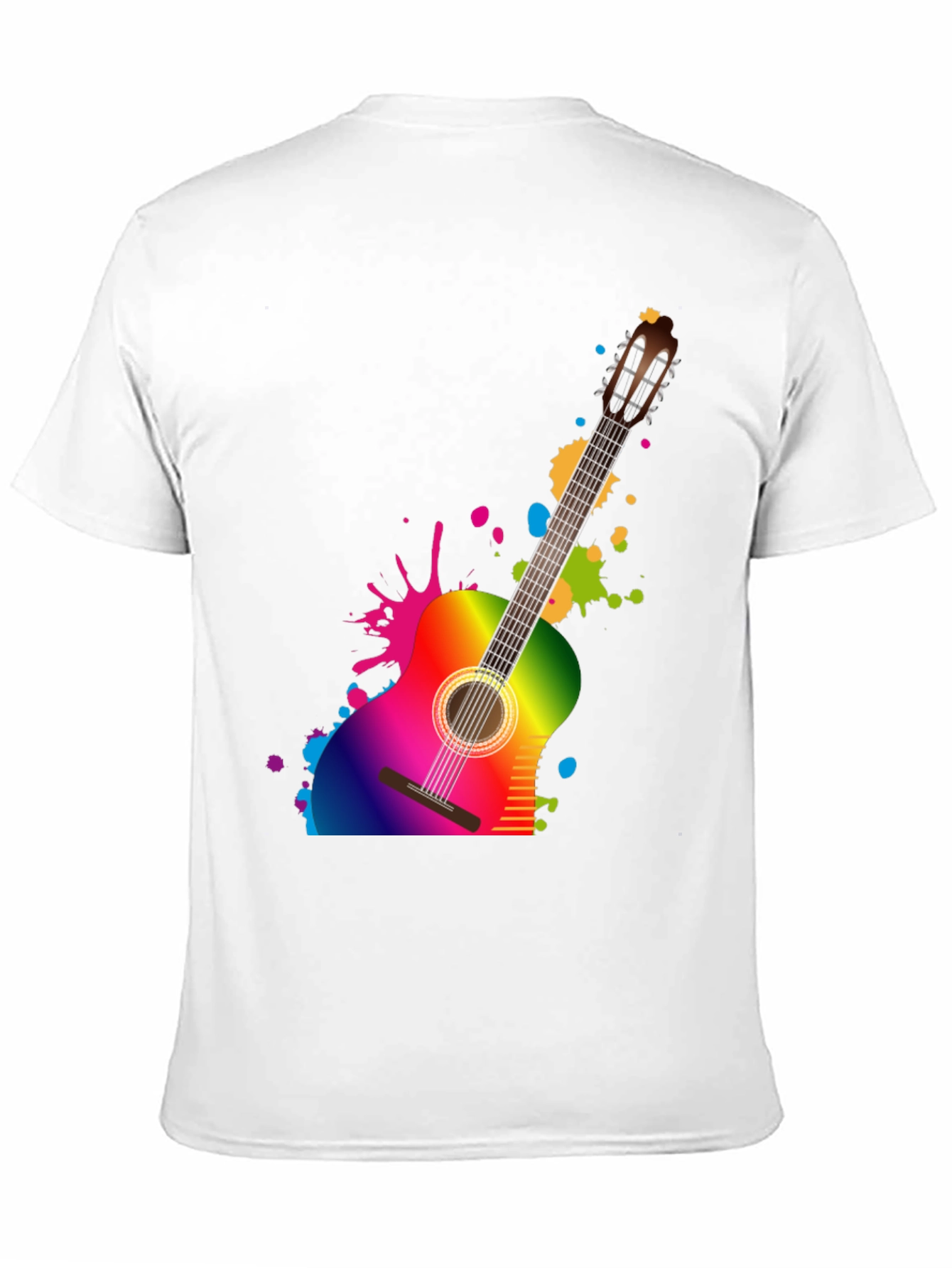 Rainbow Guitar Graphic Black T-Shirt