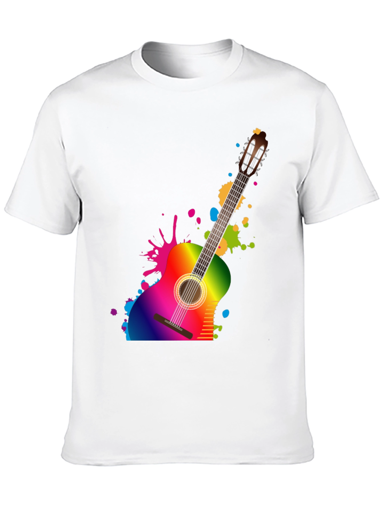 Rainbow Guitar Graphic Black T-Shirt