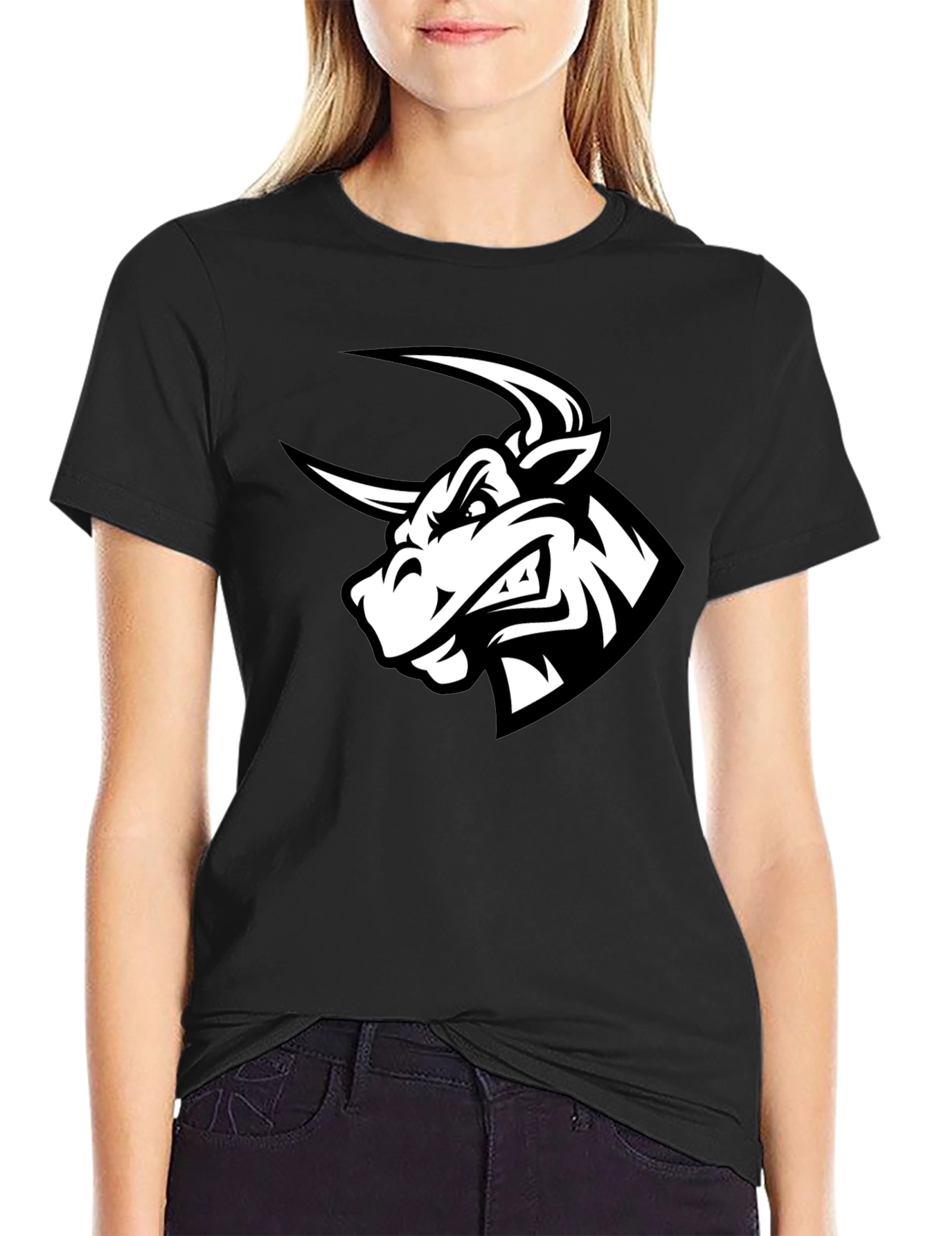Black Bull Graphic Tee - Mens Crew Neck T-Shirt