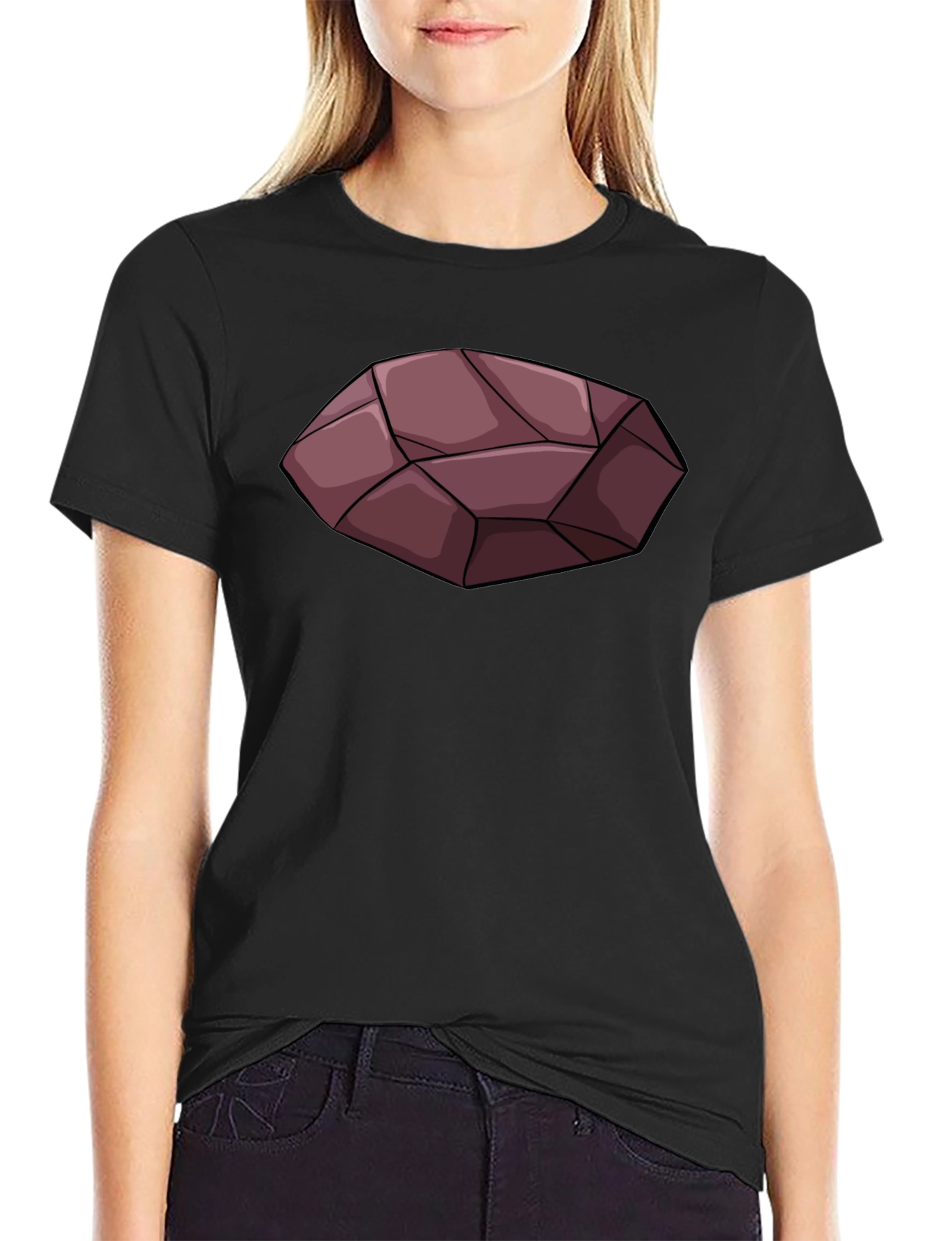 Maroon Rock Graphic Black T-Shirt