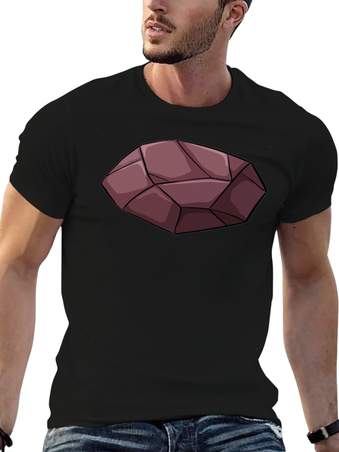 Maroon Rock Graphic Black T-Shirt