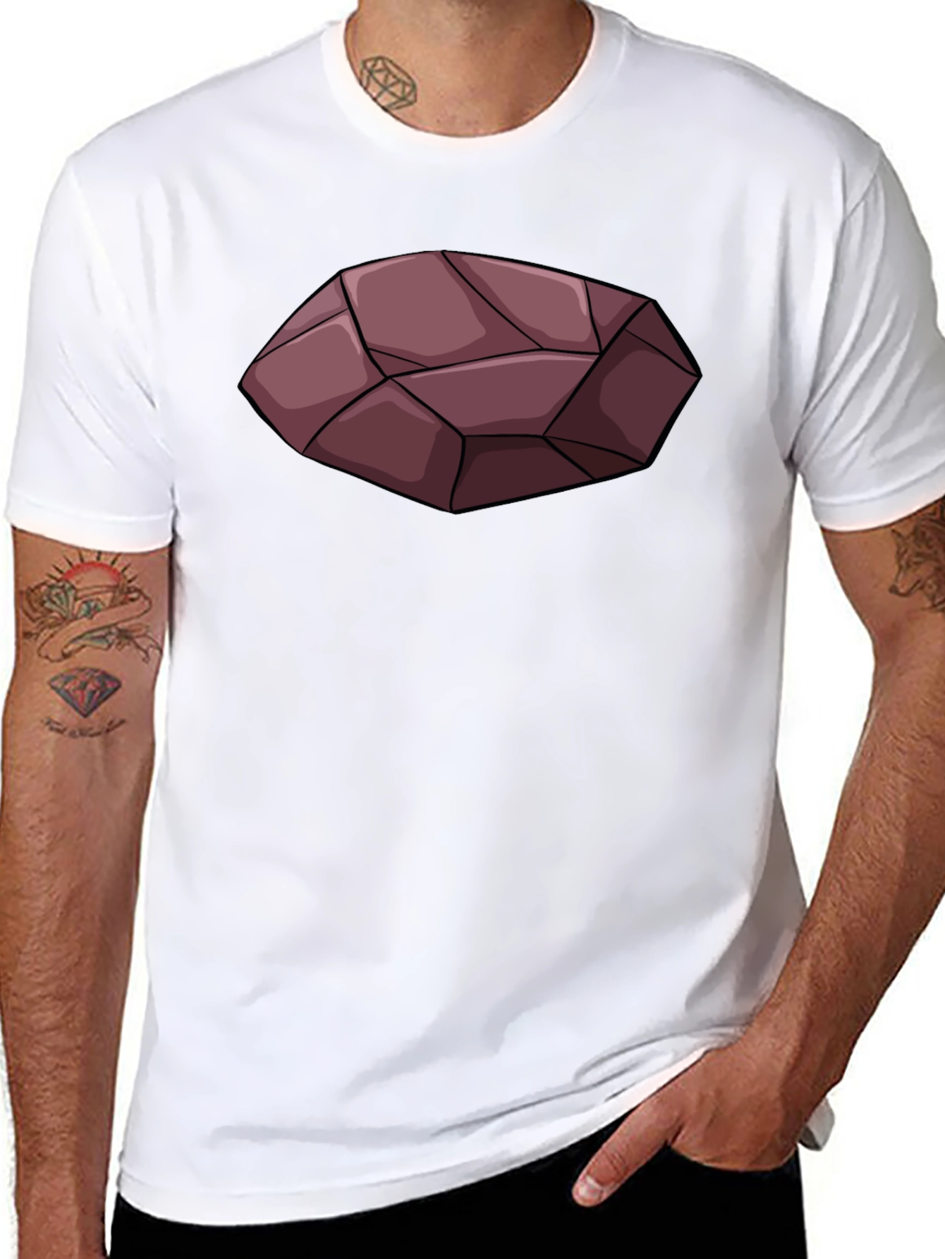 Maroon Rock Graphic Black T-Shirt