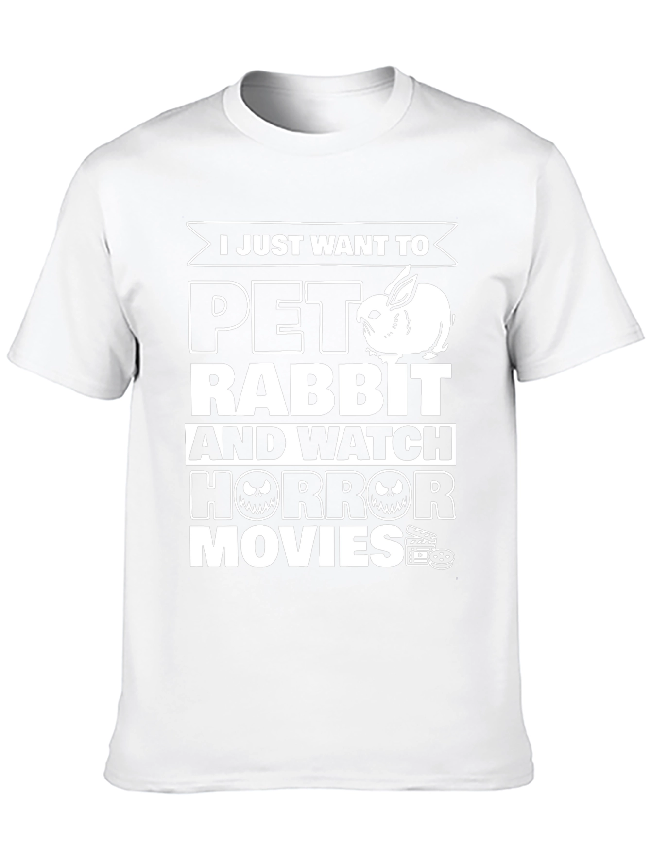 Pet Rabbit and Horror Movies Graphic T-Shirt