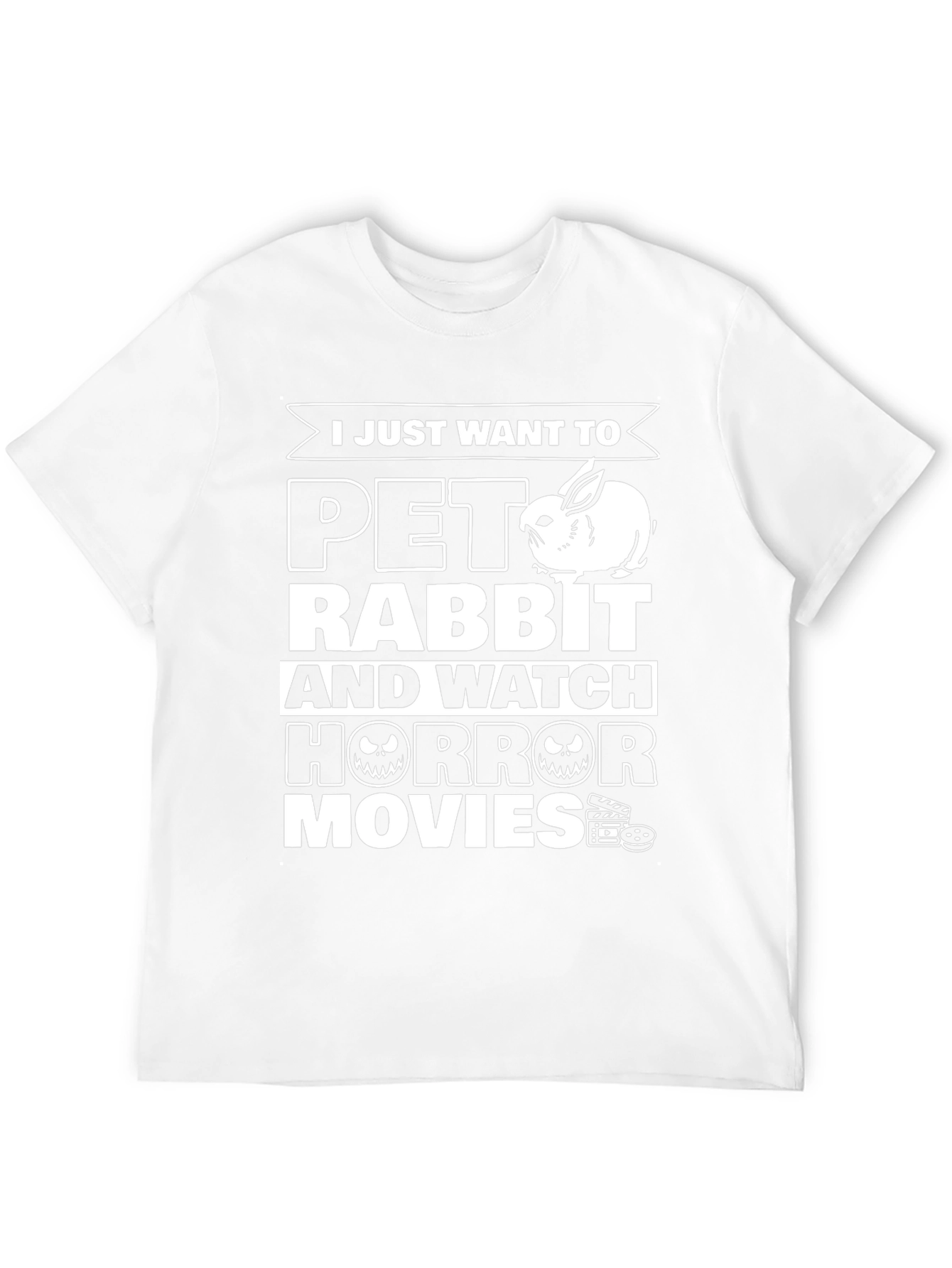 Pet Rabbit and Horror Movies Graphic T-Shirt