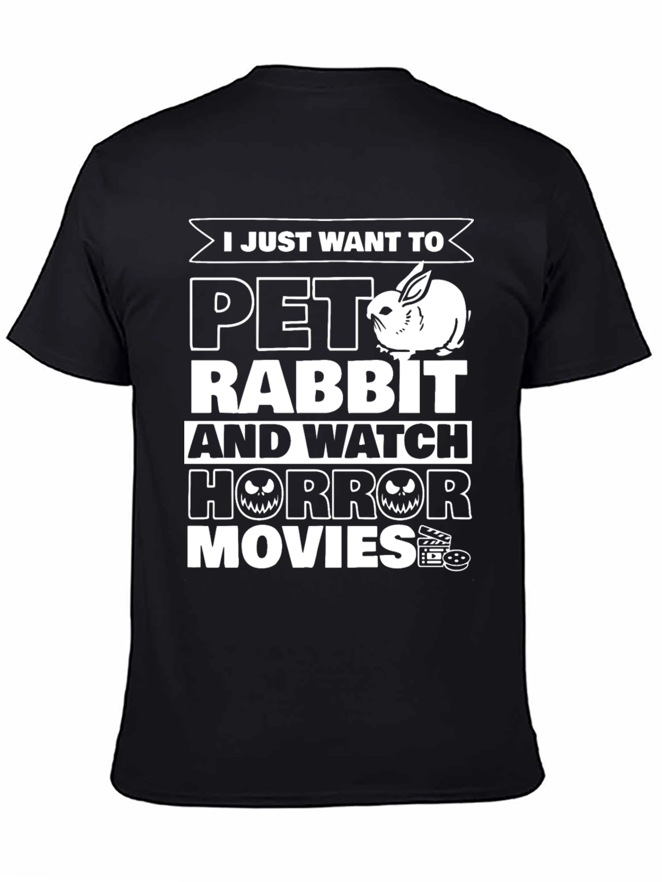 Pet Rabbit and Horror Movies Graphic T-Shirt