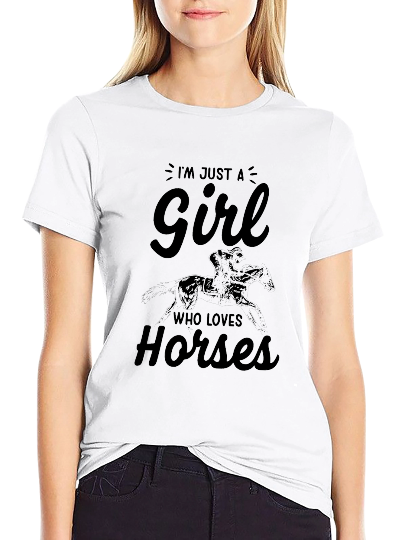 Girl Who Loves Horses T-Shirt - Equestrian Style