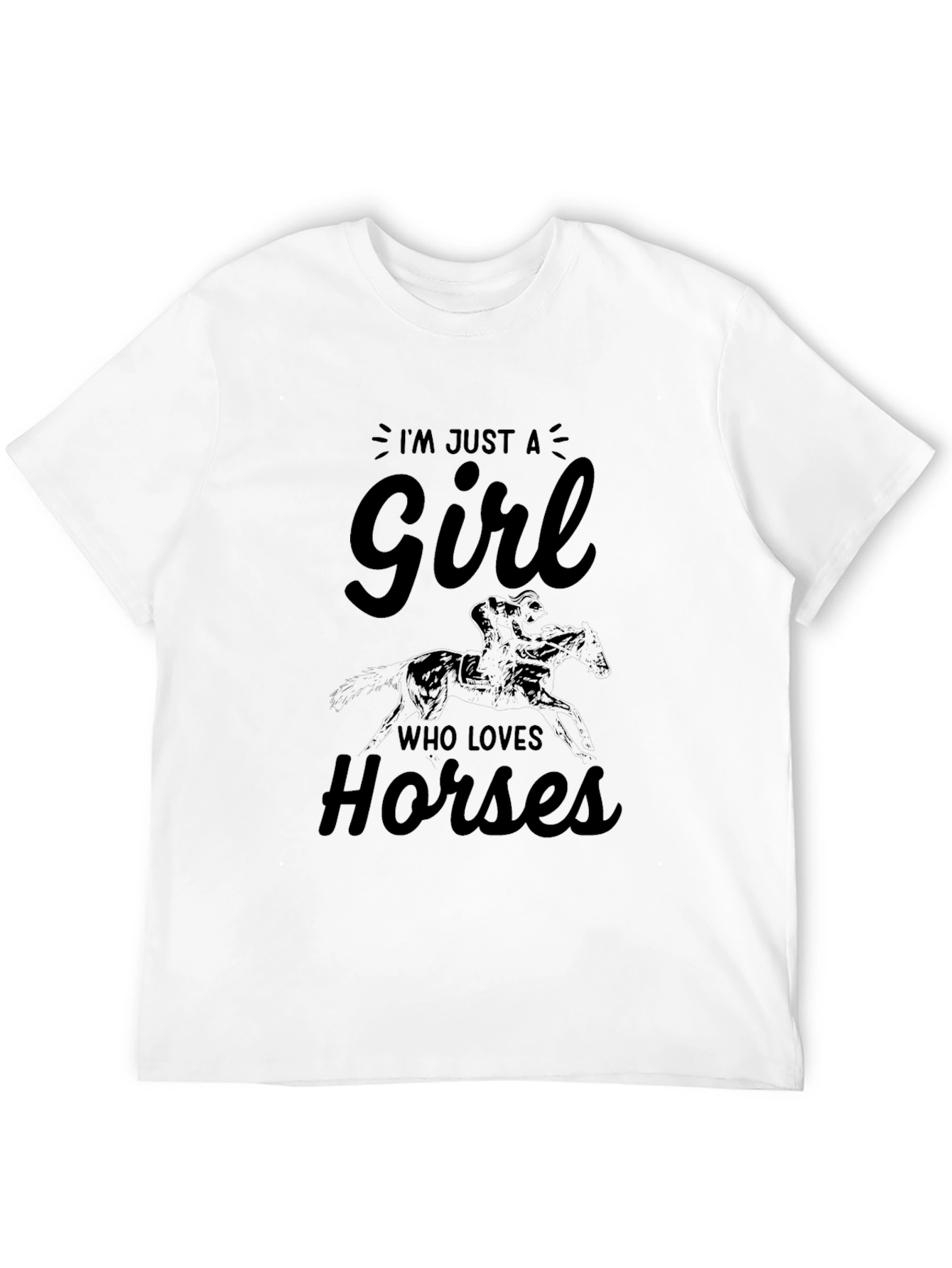 Girl Who Loves Horses T-Shirt - Equestrian Style