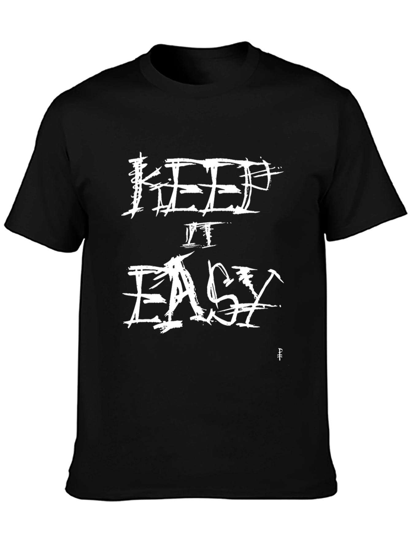 Keep It Easy Black Graphic T-Shirt
