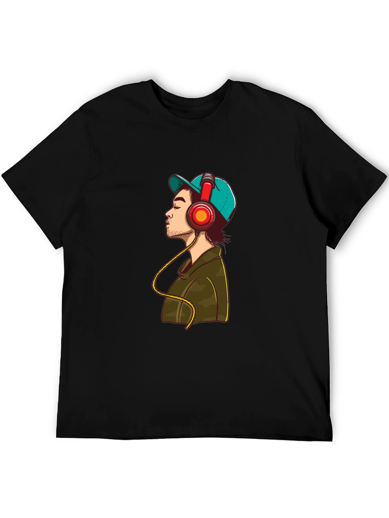 Man in Headphones Graphic T-Shirt