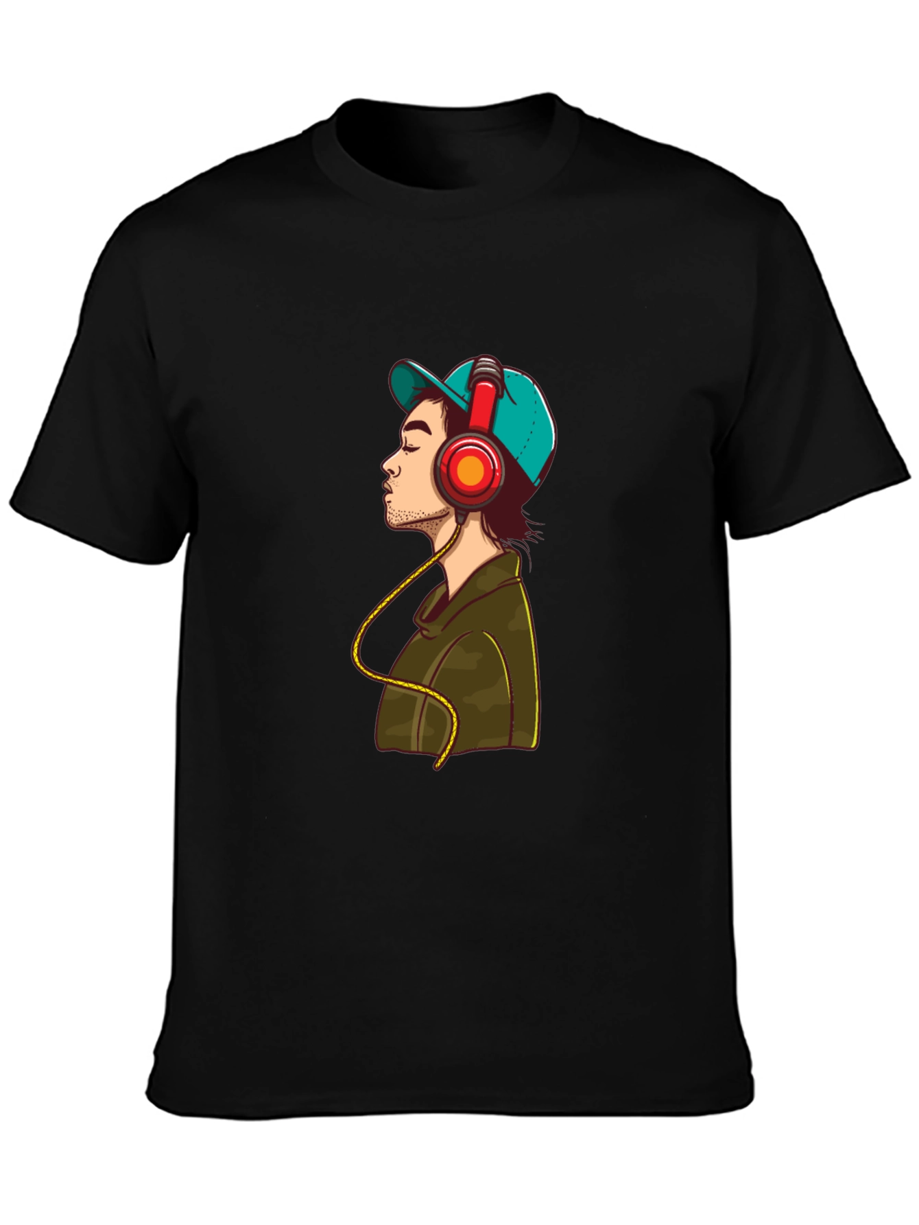 Man in Headphones Graphic T-Shirt