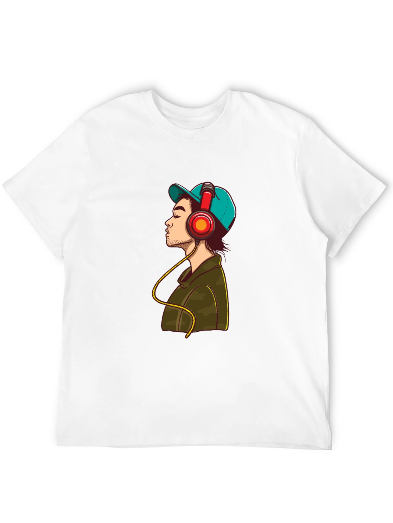 Man in Headphones Graphic T-Shirt
