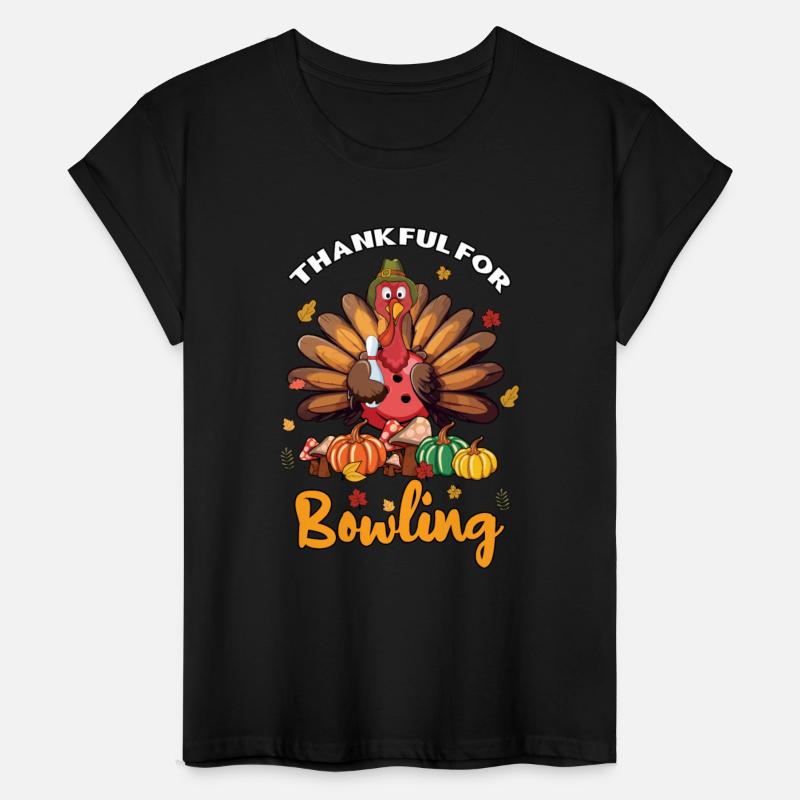 Thankful For Bowling Pin Thanksgiving Autumn