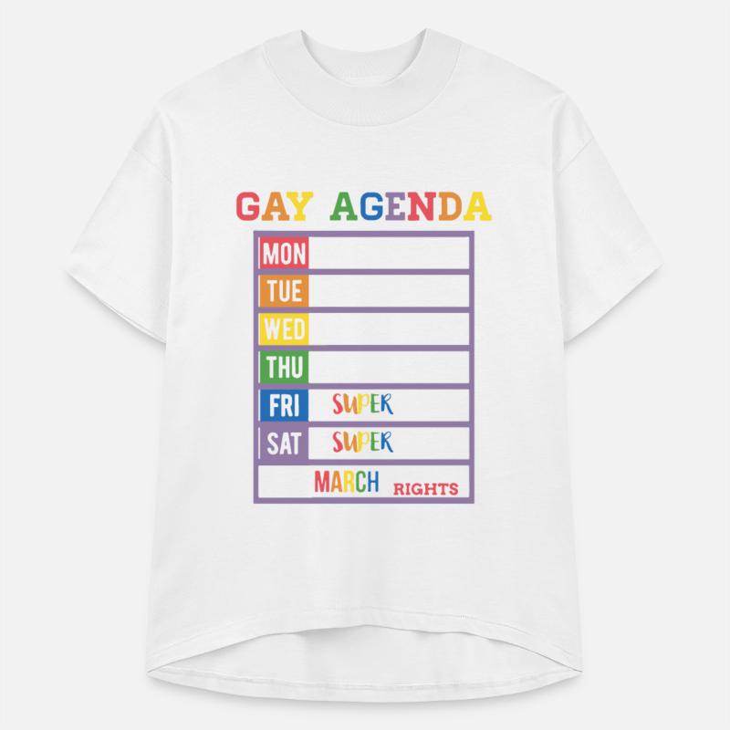 The gay agenda mon be gay tue tacos wed be gay thu