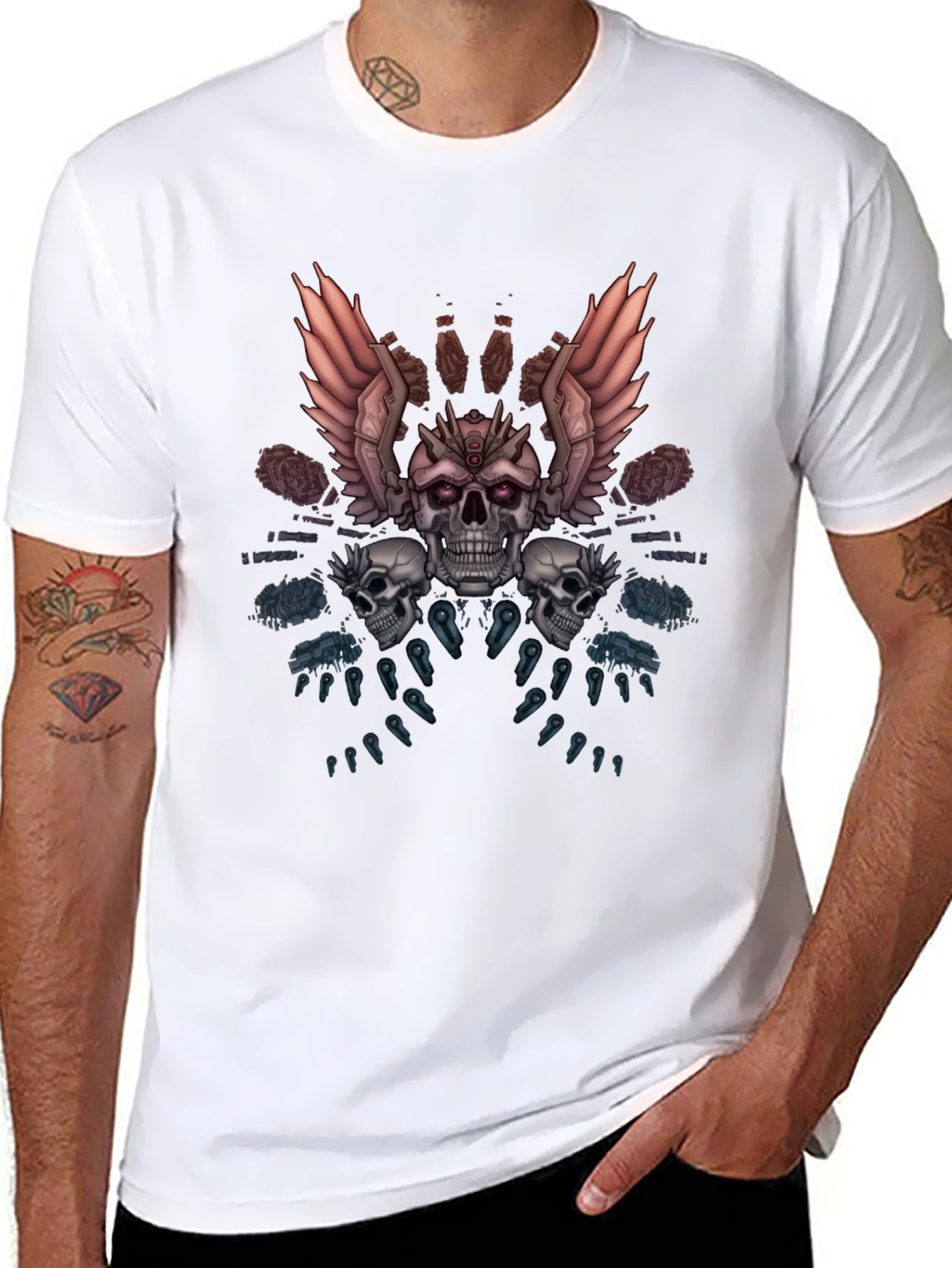 Skull & Wings Graphic Tee - Dark Fantasy Apparel