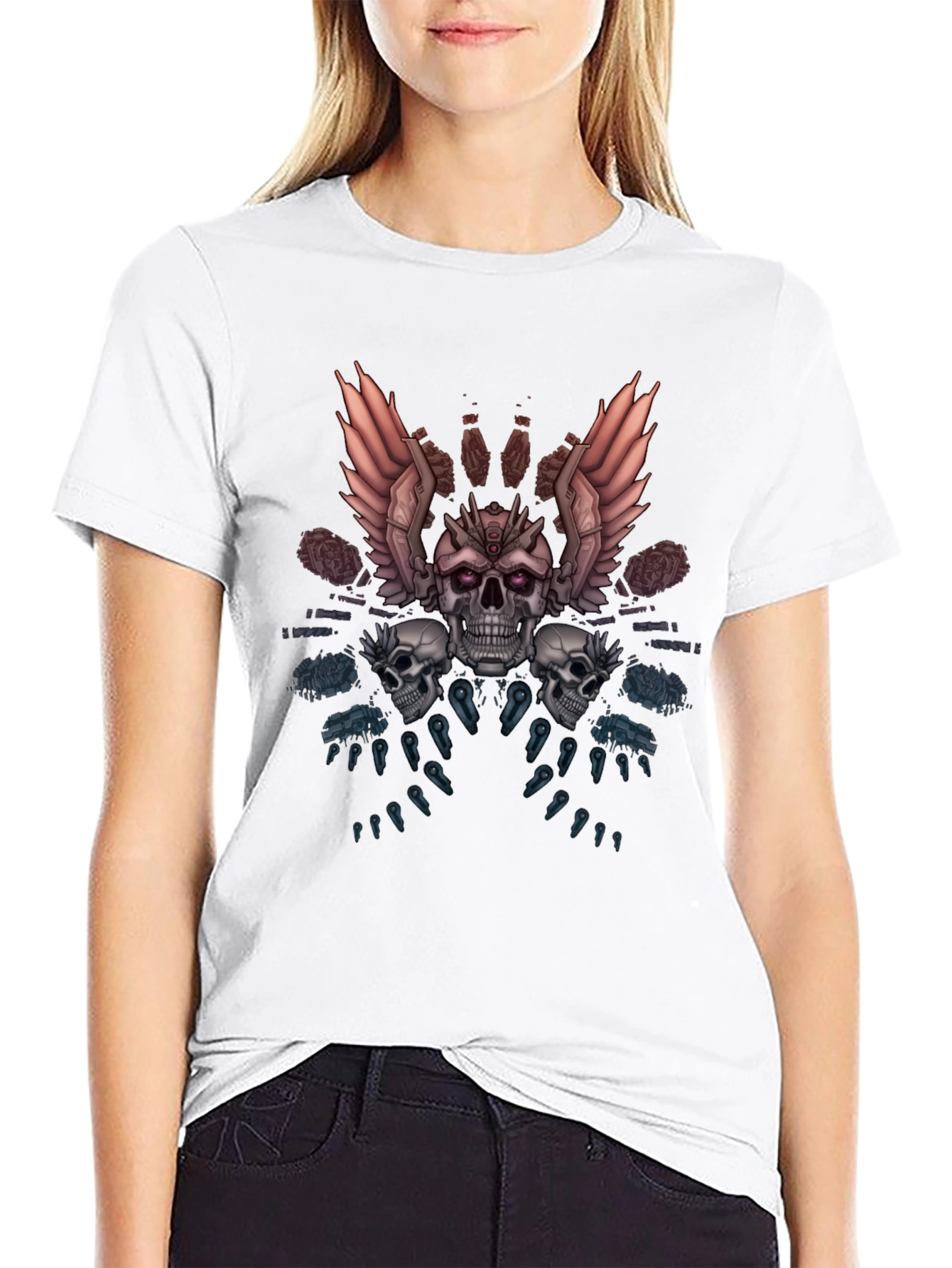 Skull & Wings Graphic Tee - Dark Fantasy Apparel