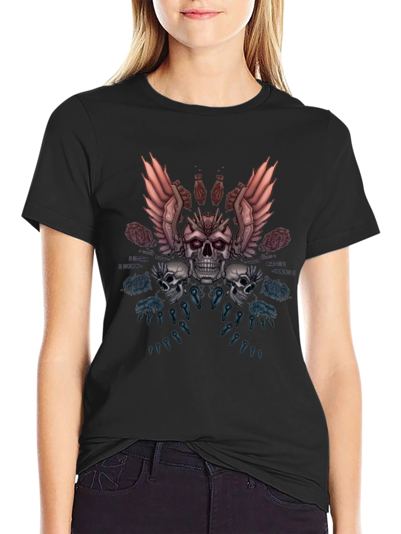 Skull & Wings Graphic Tee - Dark Fantasy Apparel