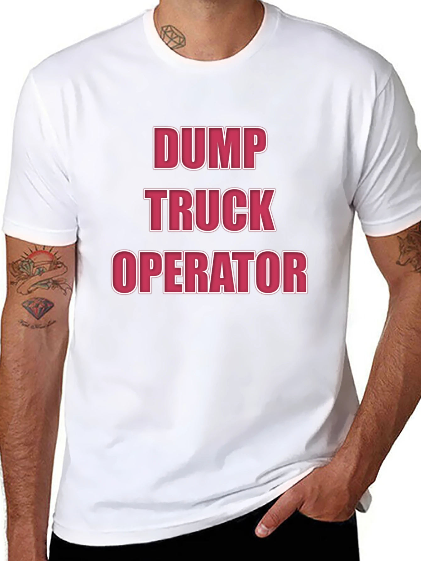 Dump Truck Operator T-Shirt - Black Crew Neck