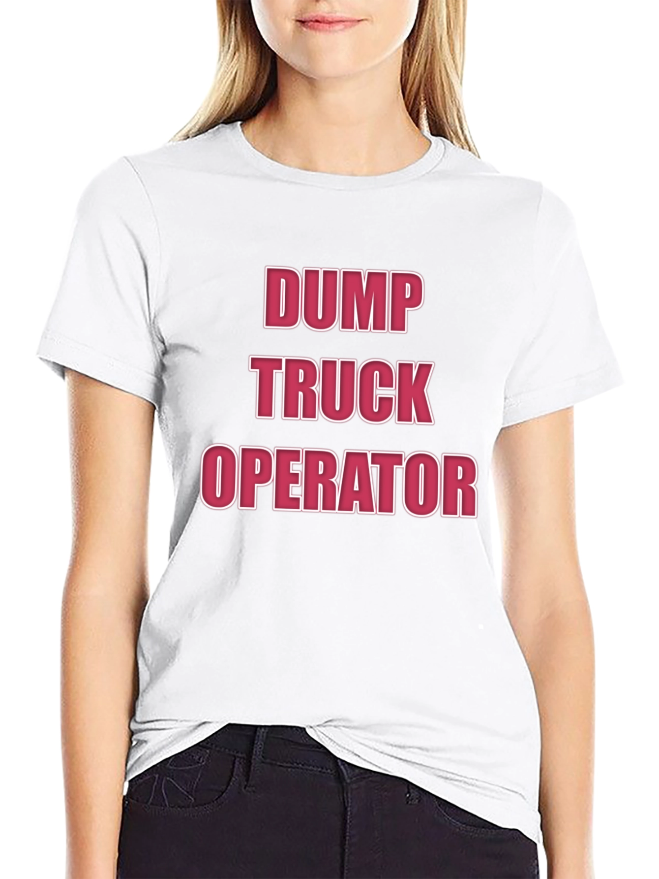 Dump Truck Operator T-Shirt - Black Crew Neck